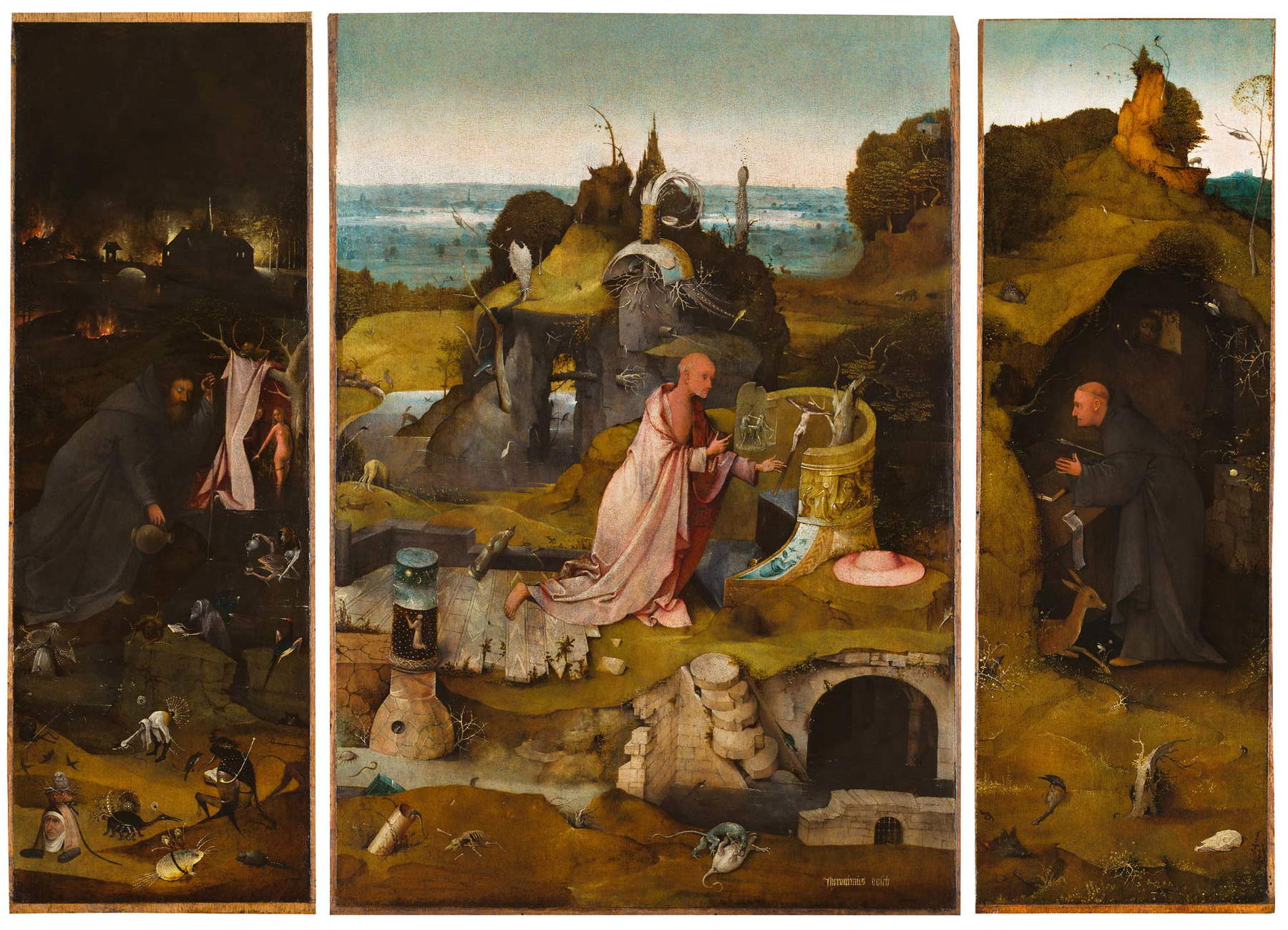Jheronimus Bosch, Tríptico de los Santos Ermitaños (c. 1495-1505; óleo sobre tabla; Venecia, Gallerie dell'Accademia). © Foto de archivo de las Galerías de la Academia de Venecia Jheronimus Bosch, Tríptico de los Santos Ermitaños (c. 1495-1505; óleo sobre tabla; Venecia, Gallerie dell'Accademia). © Foto de archivo de las Galerías de la Academia de Venecia