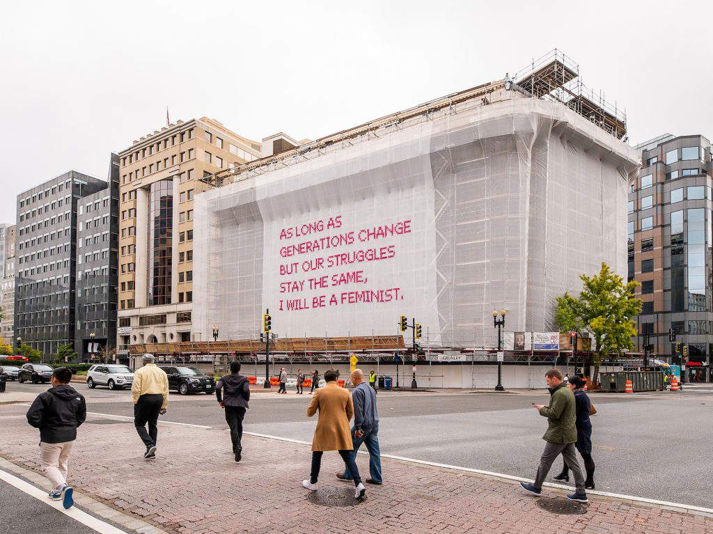 Huge feminist installation covers the facade of Washington's Museum of Women