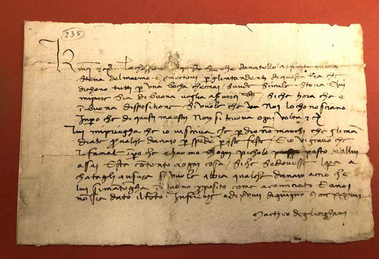 Prato, découverte d'une lettre importante concernant Donatello et la chaire du Dôme