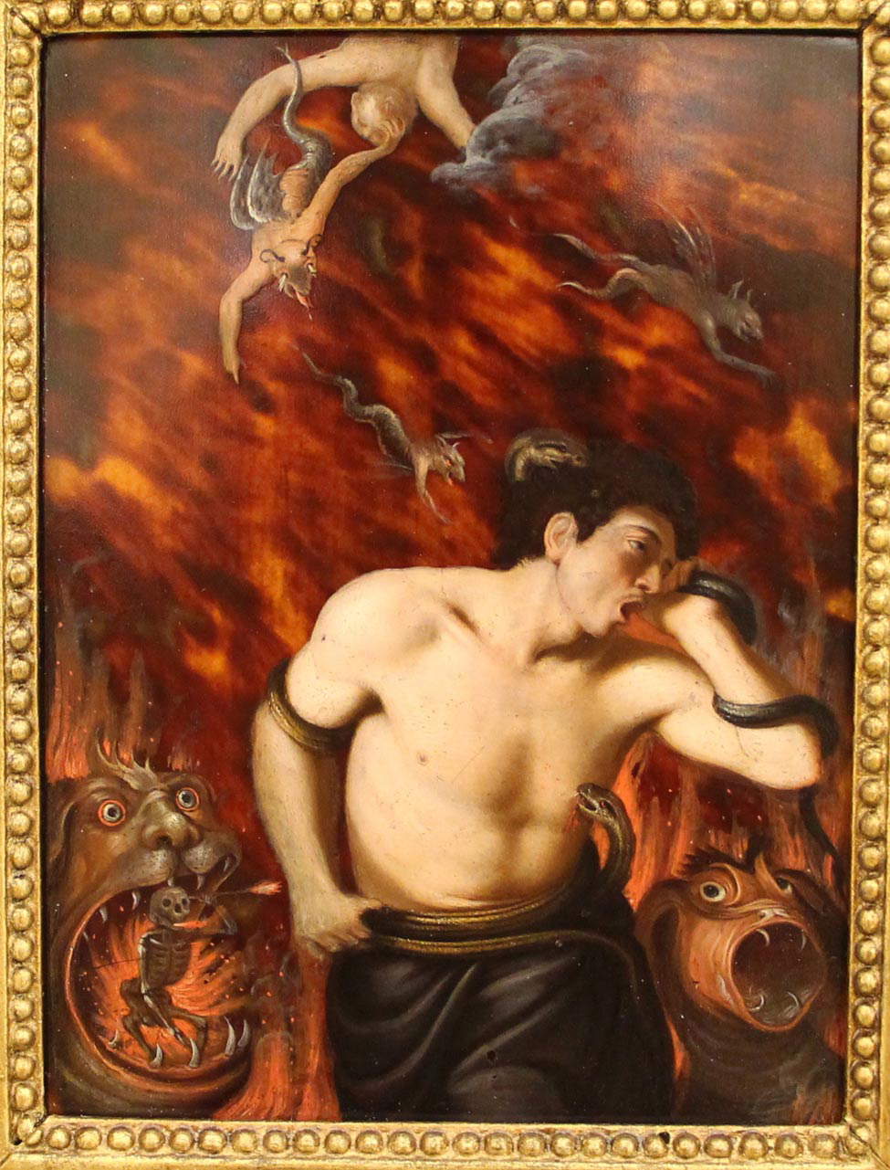 Lionello Spada, Âme damnée (1600-1622 ; huile sur écaille, 16 x 13 cm ; Sassari, Pinacoteca Nazionale) Lionello Spada, Âme damnée (1600-1622 ; huile sur écaille, 16 x 13 cm ; Sassari, Pinacoteca Nazionale)