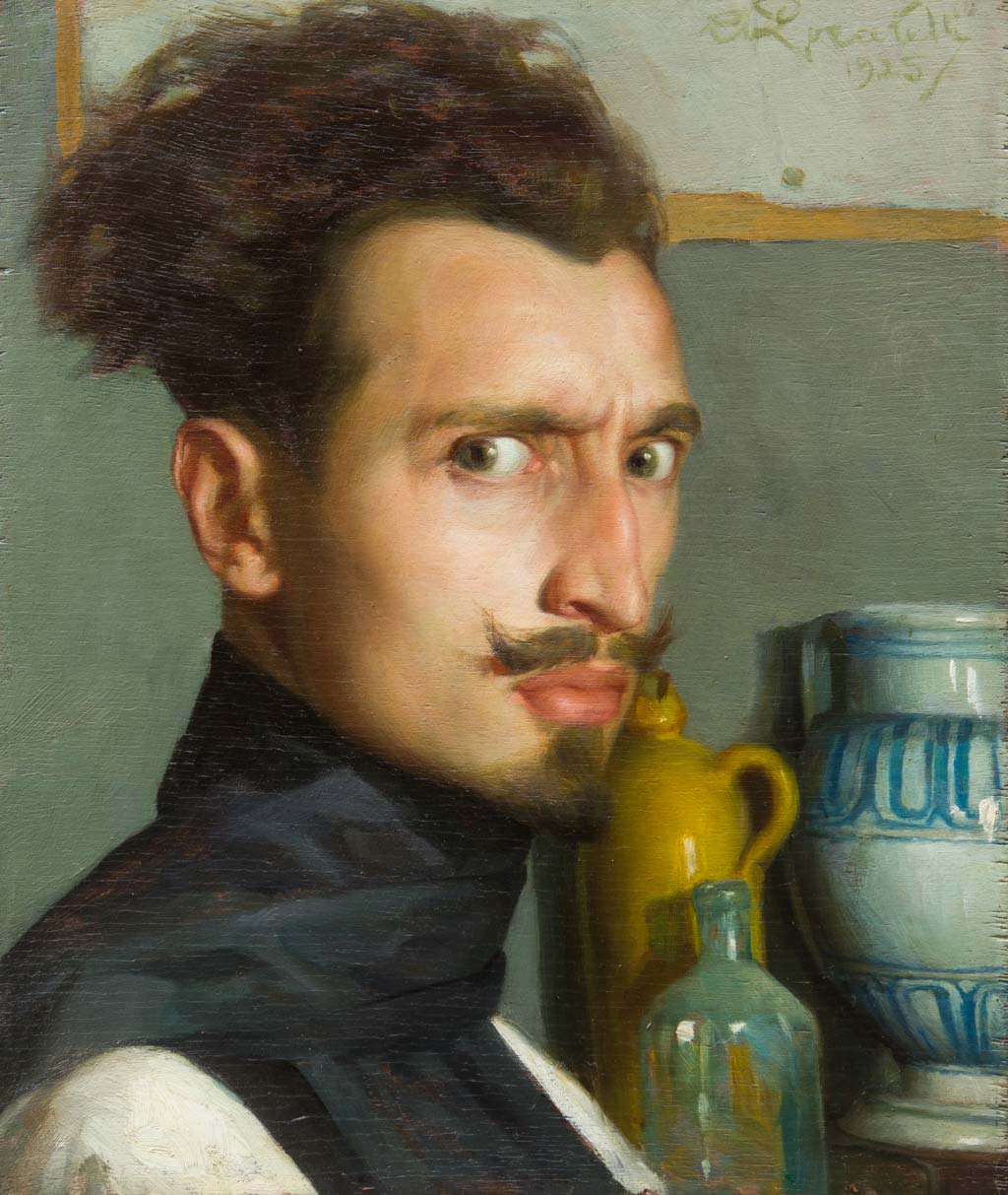 Armando Locatelli, Autorretrato (1925; óleo sobre tabla). Presentado por Noble Gallery Armando Locatelli, Autorretrato (1925; óleo sobre tabla). Presentado por Noble Gallery