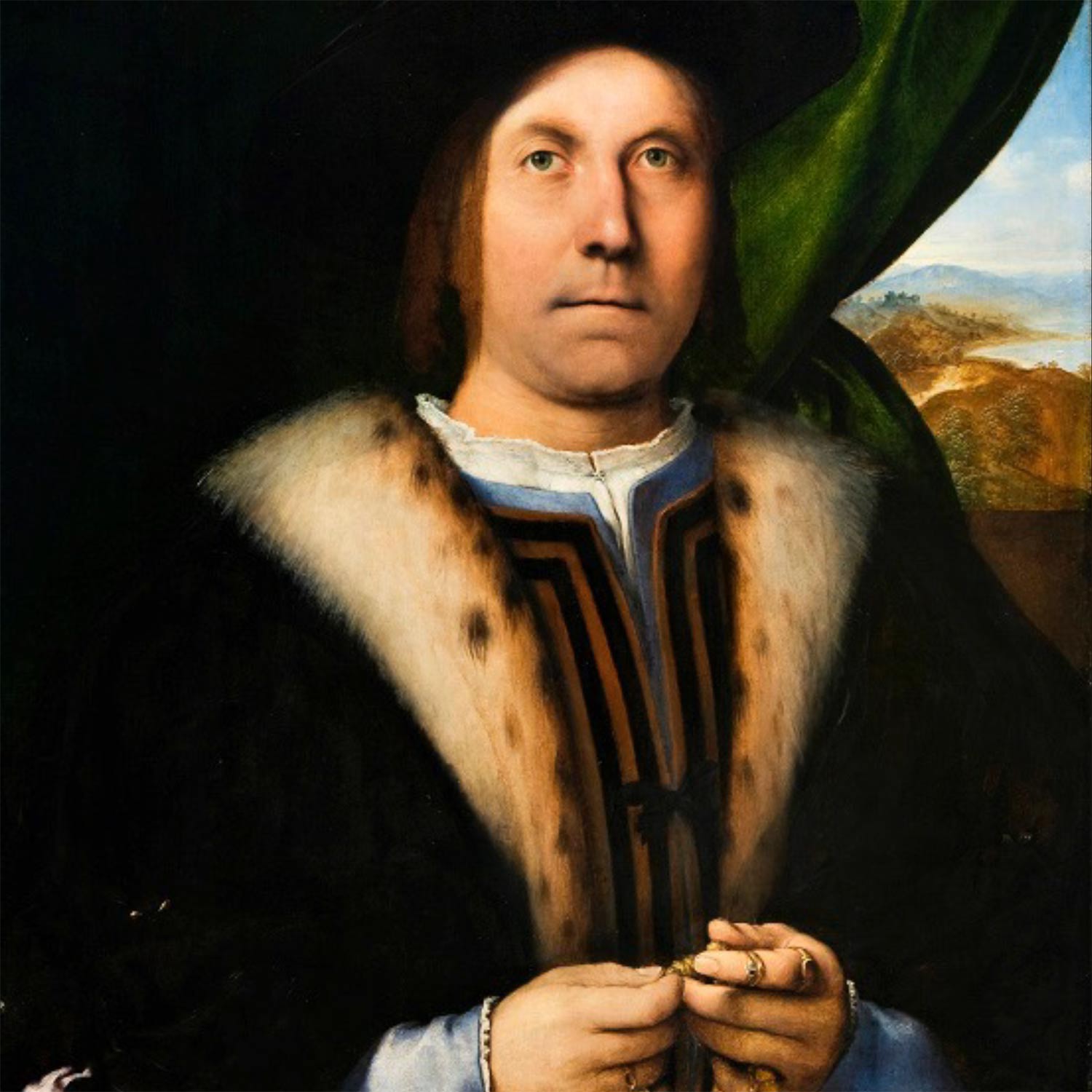 Lorenzo Lotto, Portrait of a Man with Rosary (1524-1525; oil on canvas, 78.5 x 62 cm; Nivå, Nivaagaards Malerisamling Museum) Lorenzo Lotto, Portrait of a Man with Rosary (1524-1525; oil on canvas, 78.5 x 62 cm; Nivå, Nivaagaards Malerisamling Museum)