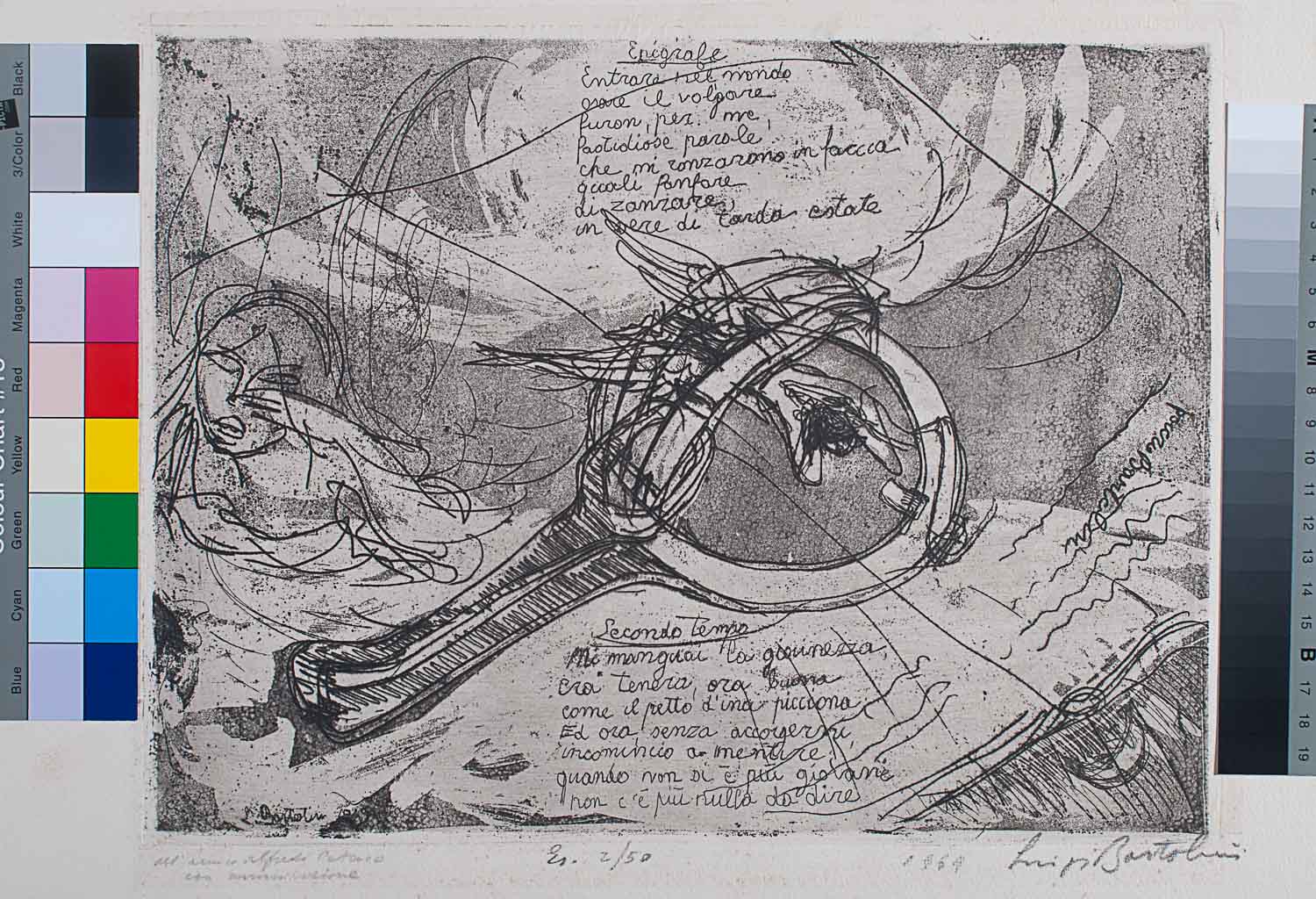 Luigi Bartolini, Epigraph. Illustration for my poems (1949; etching and aquatint; Rome, Istituto Centrale per la Grafica) Luigi Bartolini, Epigraph. Illustration for my poems (1949; etching and aquatint; Rome, Istituto Centrale per la Grafica)