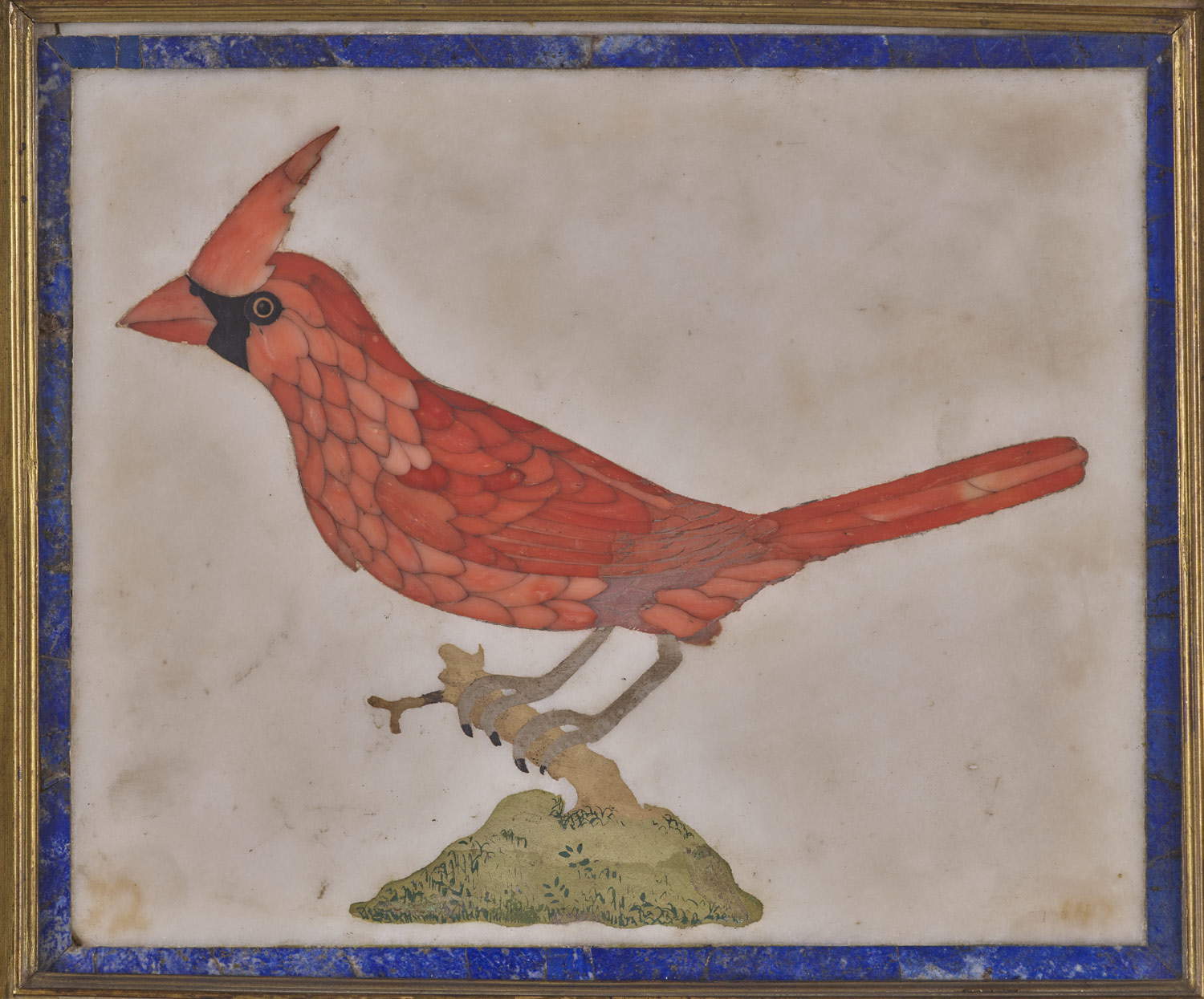Maestranze toscane, Uccello della specie Cardinale rosso (Commesso in pietre dure, 18 x 22 cm; Roma, Galleria Borghese) Maestranze toscane, Uccello della specie Cardinale rosso (Commesso in pietre dure, 18 x 22 cm; Roma, Galleria Borghese)