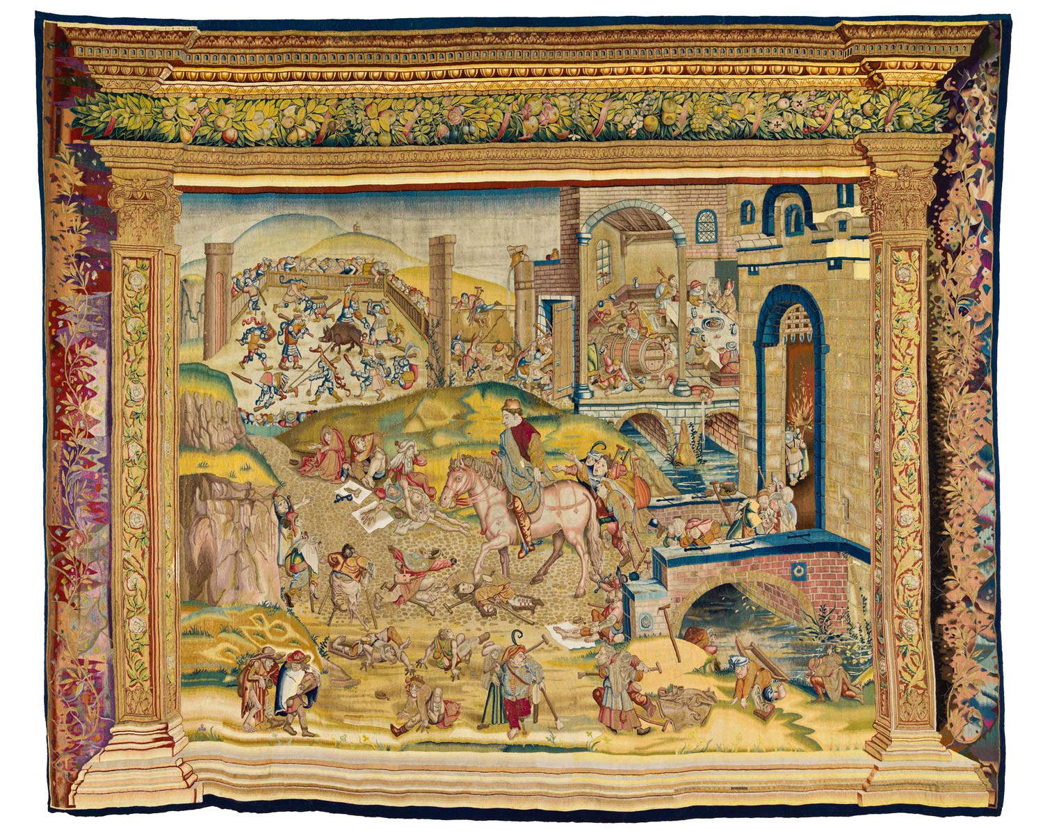 Manifattura di Bruxelles, San Martino e i mendicanti (1550-1570 circa; arazzo; Madrid, Palazzo Reale, Patrimonio Nacional). &copy; Patrimonio Nacional