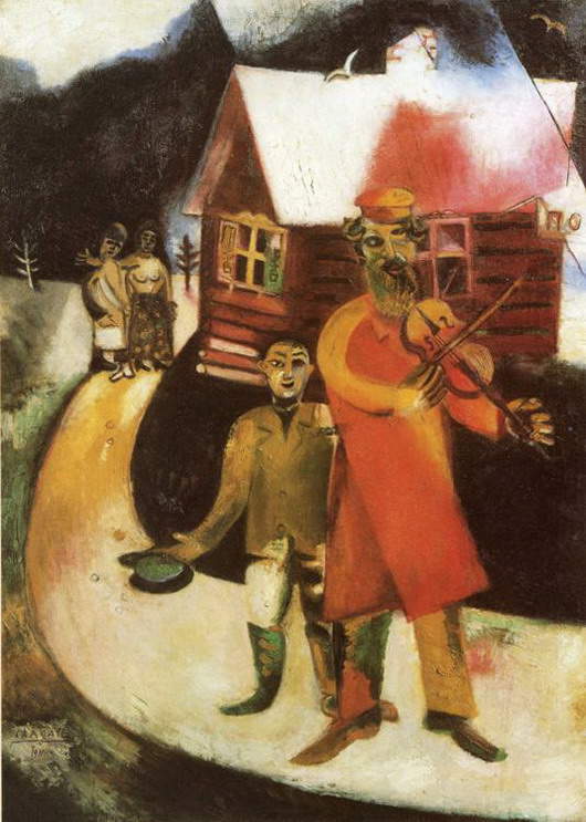 Marc Chagall, Die Geigerin (1911; Öl auf Leinwand, 94,5 x 69,5 cm; Düsseldorf, Kunstsammlung Nordrhein-Westfalen) Marc Chagall, Die Geigerin (1911; Öl auf Leinwand, 94,5 x 69,5 cm; Düsseldorf, Kunstsammlung Nordrhein-Westfalen)