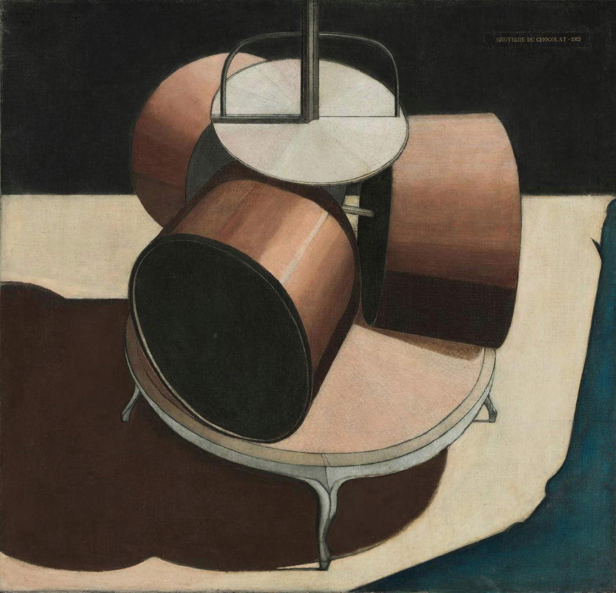 Marcel Duchamp, El molinillo de chocolate (1913; óleo sobre lienzo, 64,8 x 67,6 cm; Filadelfia, Museo de Arte de Filadelfia) Marcel Duchamp, El molinillo de chocolate (1913; óleo sobre lienzo, 64,8 x 67,6 cm; Filadelfia, Museo de Arte de Filadelfia)