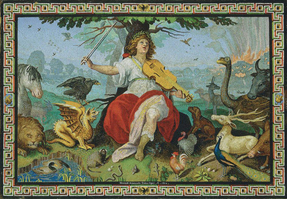 Marcello Provenzale, Orfeo (1618; mosaico, 44 x 63 cm; Roma, Galleria Borghese) Marcello Provenzale, Orfeo (1618; mosaico, 44 x 63 cm; Roma, Galleria Borghese)