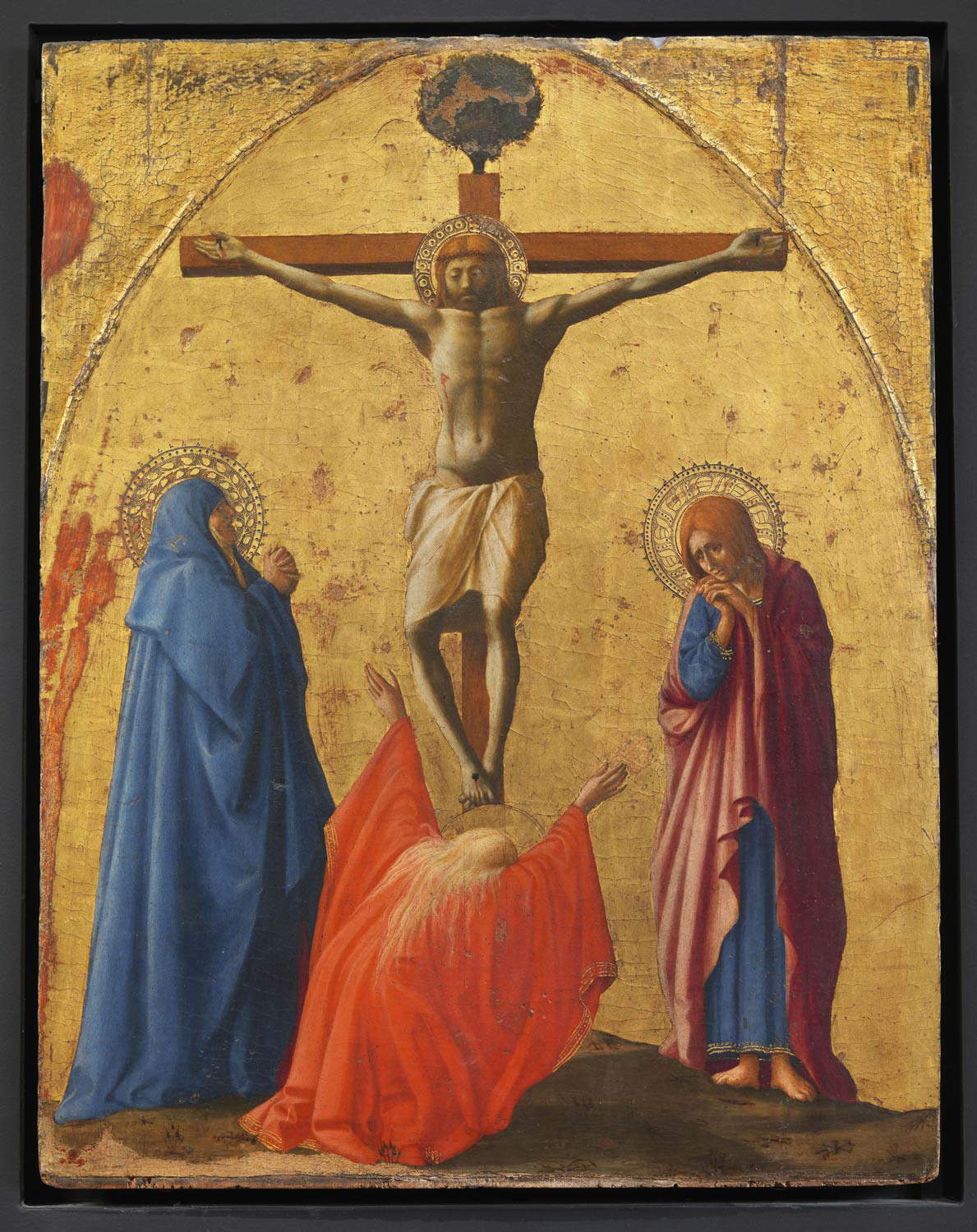 Masaccio, Crucifixion (1426 ; tempera sur panneau, 83 x 63 cm ; Naples, Museo Nazionale di Capodimonte)