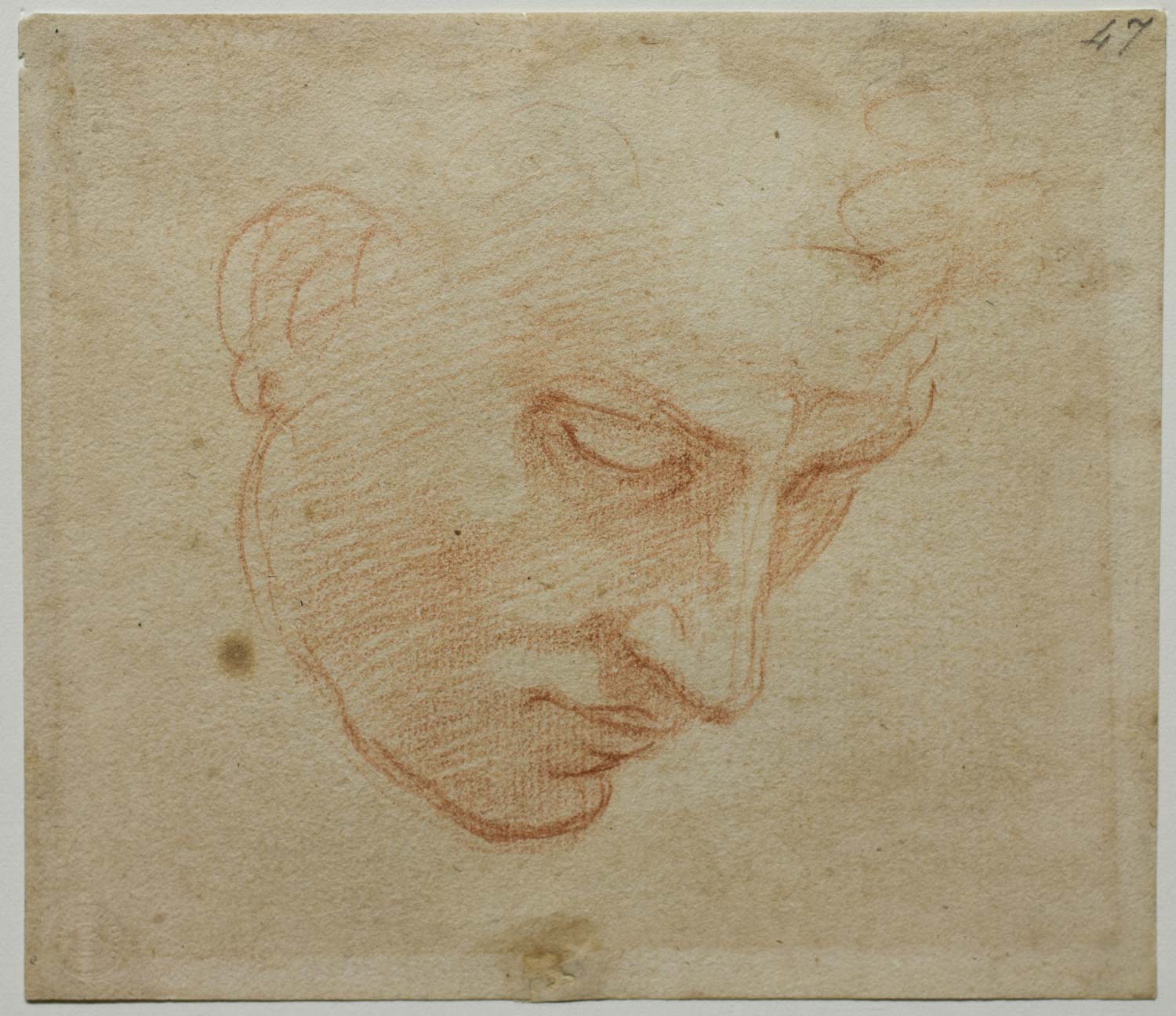 Michelangelo Buonarroti, Head Study for the  Michelangelo Buonarroti, Head Study for the