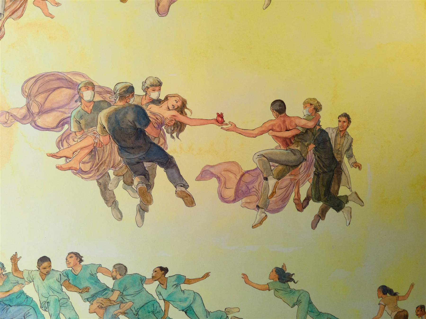 Padoue, peinture murale de Milo Manara pour le 100e anniversaire de l'Institut d'anatomie humaine 