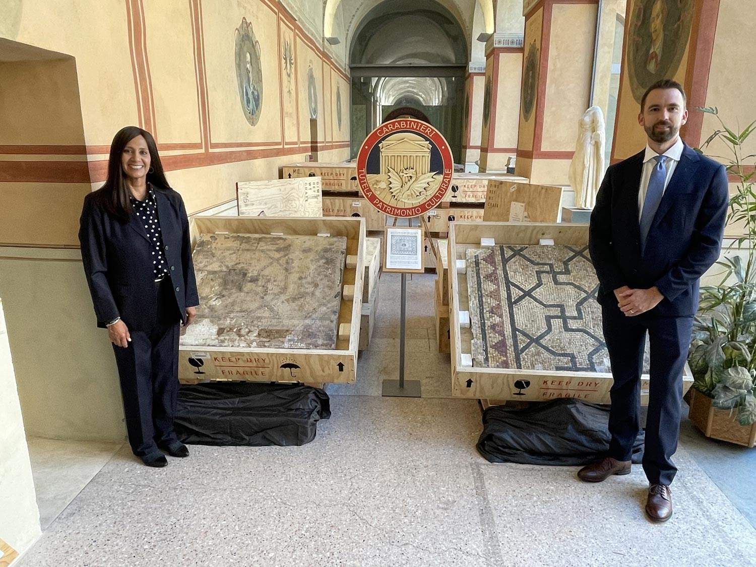 A large Roman mosaic depicting Medusa will be repatriated to Italy from the U.S.