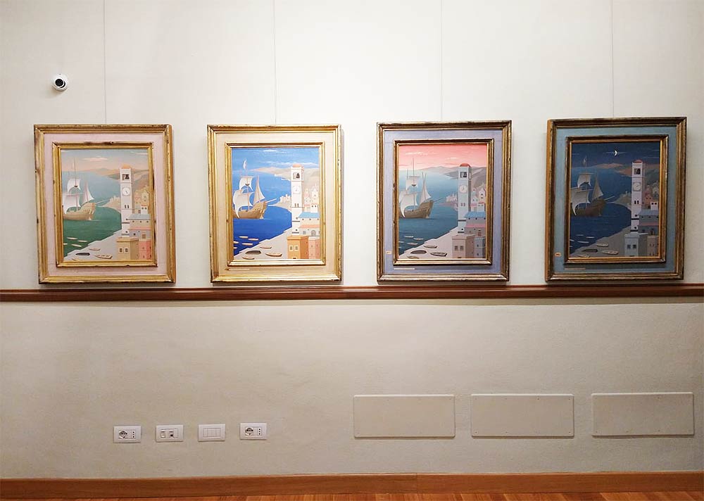 Montaje de la exposición El mar. Mito Historia Naturaleza. Arte italiano 1860 - 1940