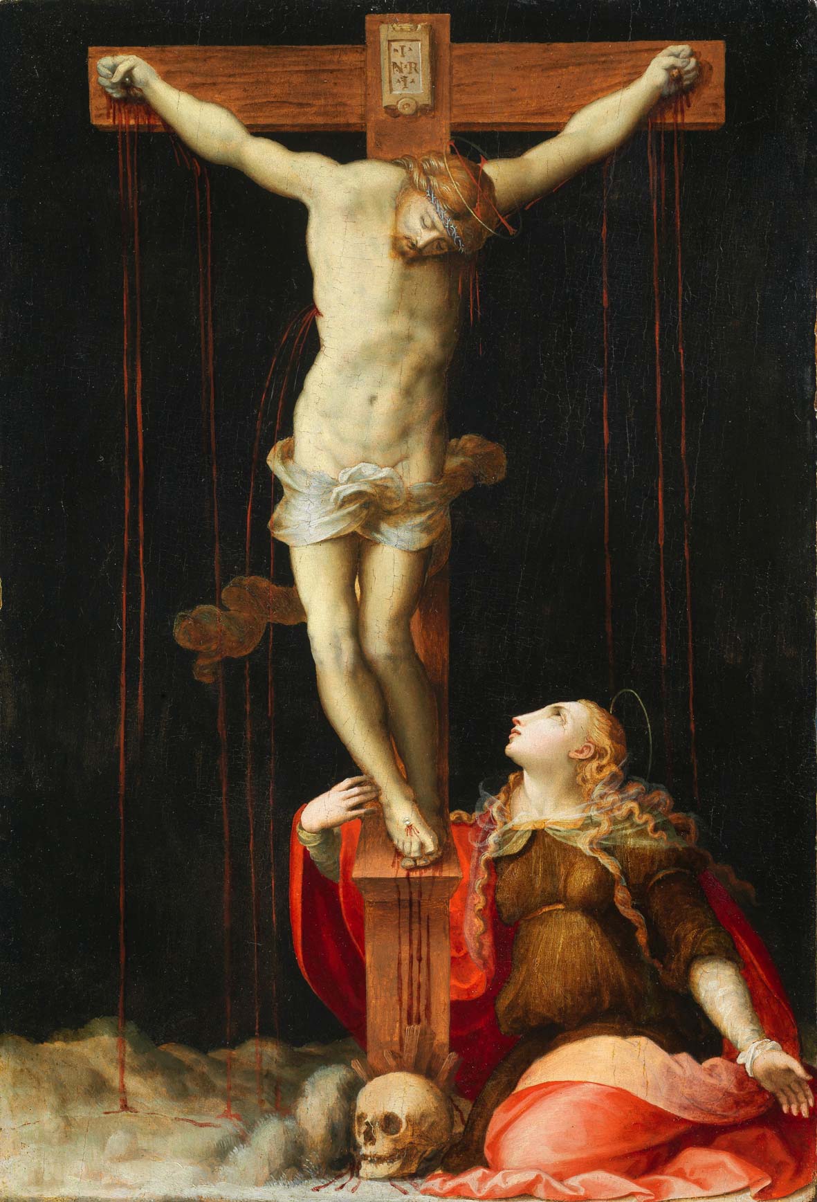 Niccolò Betti, Crucifixión (c. 1572-1577; óleo sobre tabla, 47 x 31 cm). Presentado por la Galería Frascione Arte Niccolò Betti, Crucifixión (c. 1572-1577; óleo sobre tabla, 47 x 31 cm). Presentado por la Galería Frascione Arte