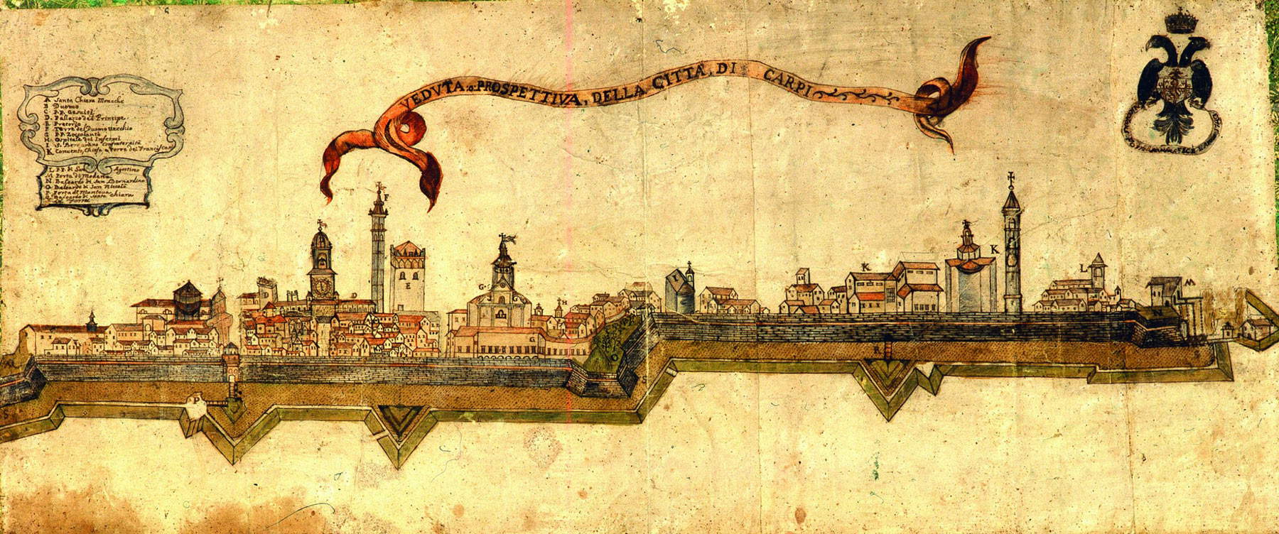 Nicolò Fornasari, Veduta o prospettiva della città di Carpi (1743; acuarela sobre papel; Carpi, Archivio storico comunale) Nicolò Fornasari, Veduta o prospettiva della città di Carpi (1743; acuarela sobre papel; Carpi, Archivio storico comunale)