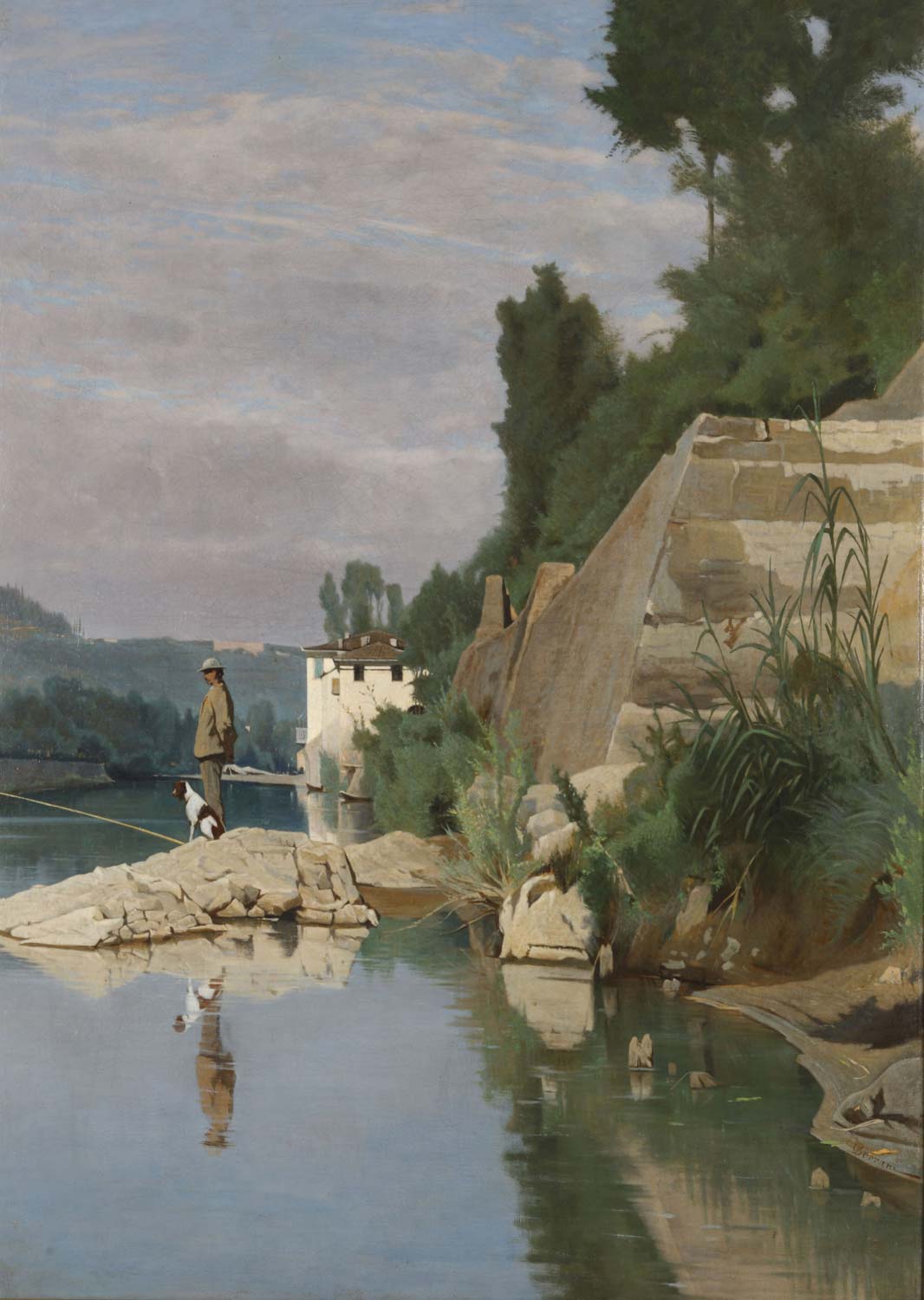 Odoardo Borrani, Der Fischer am Arno bei Casaccia (1871; Öl auf Leinwand, 96 x 68,5 cm; Carpi, Sammlung Palazzo Foresti) Odoardo Borrani, Der Fischer am Arno bei Casaccia (1871; Öl auf Leinwand, 96 x 68,5 cm; Carpi, Sammlung Palazzo Foresti)