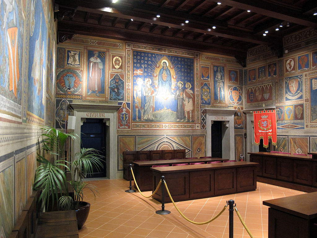 Die Sala della Giunta im Palazzo Comunale. Foto von Francesco Bini Die Sala della Giunta im Palazzo Comunale. Foto von Francesco Bini