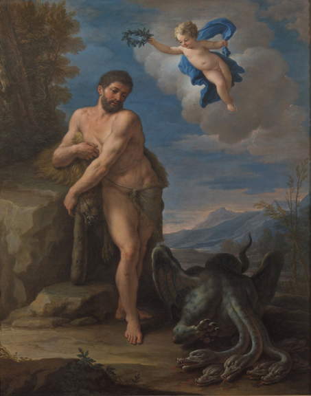 Paolo De Matteis, Ercole e l'Idra (XVIII secolo; olio su tela; Vigo di Ton, Castel Thun) Paolo De Matteis, Ercole e l'Idra (XVIII secolo; olio su tela; Vigo di Ton, Castel Thun)