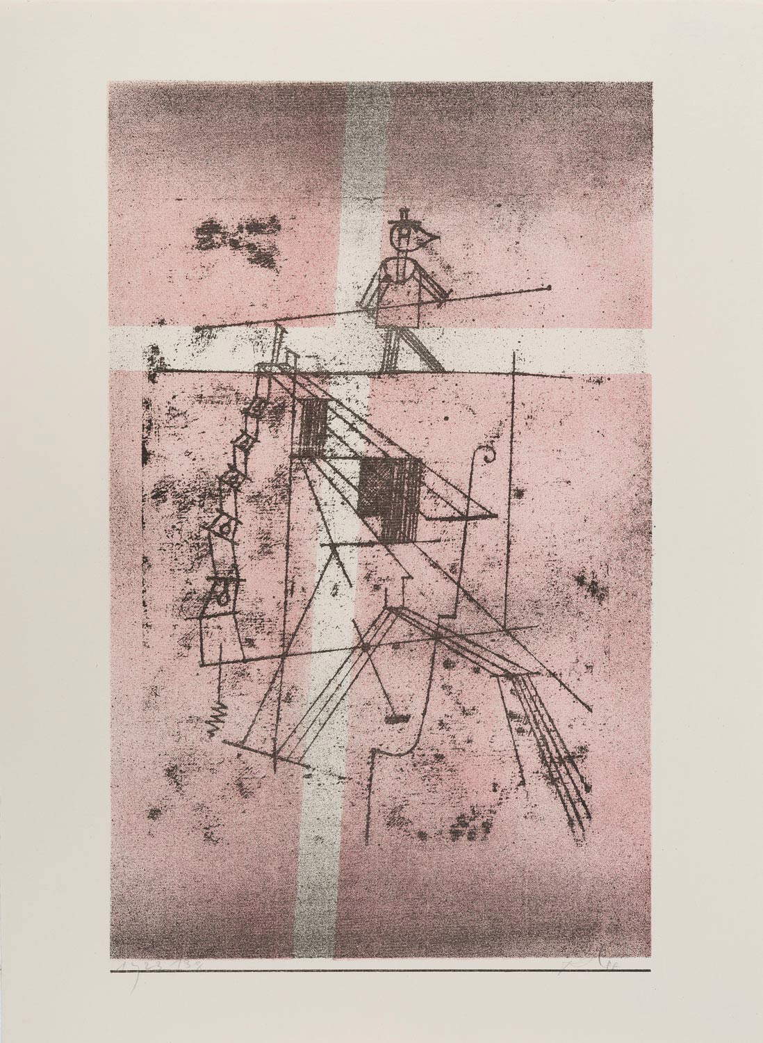 Paul Klee, Seiltänzer (1923; litografia a colori, 432 x 268 mm, 300 esemplari, Kornfeld n. 95; Collezione privata) Paul Klee, Seiltänzer (1923; litografia a colori, 432 x 268 mm, 300 esemplari, Kornfeld n. 95; Collezione privata)
