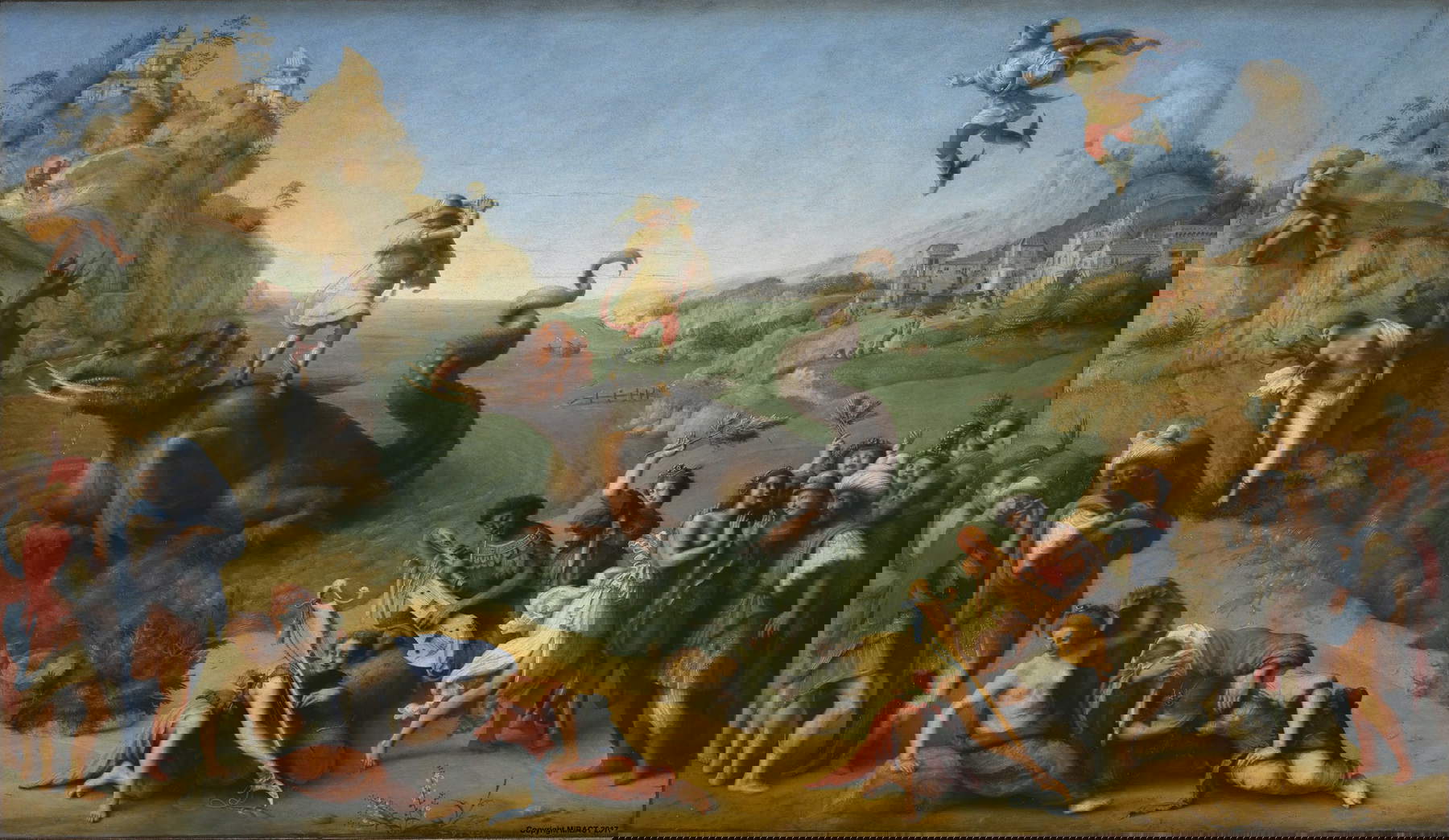 Piero di Cosimo, Perseus befreit Andromeda (1510-1515; Tempera auf Tafel, 70 x 120 cm; Florenz, Uffizien) Piero di Cosimo, Perseus befreit Andromeda (1510-1515; Tempera auf Tafel, 70 x 120 cm; Florenz, Uffizien)