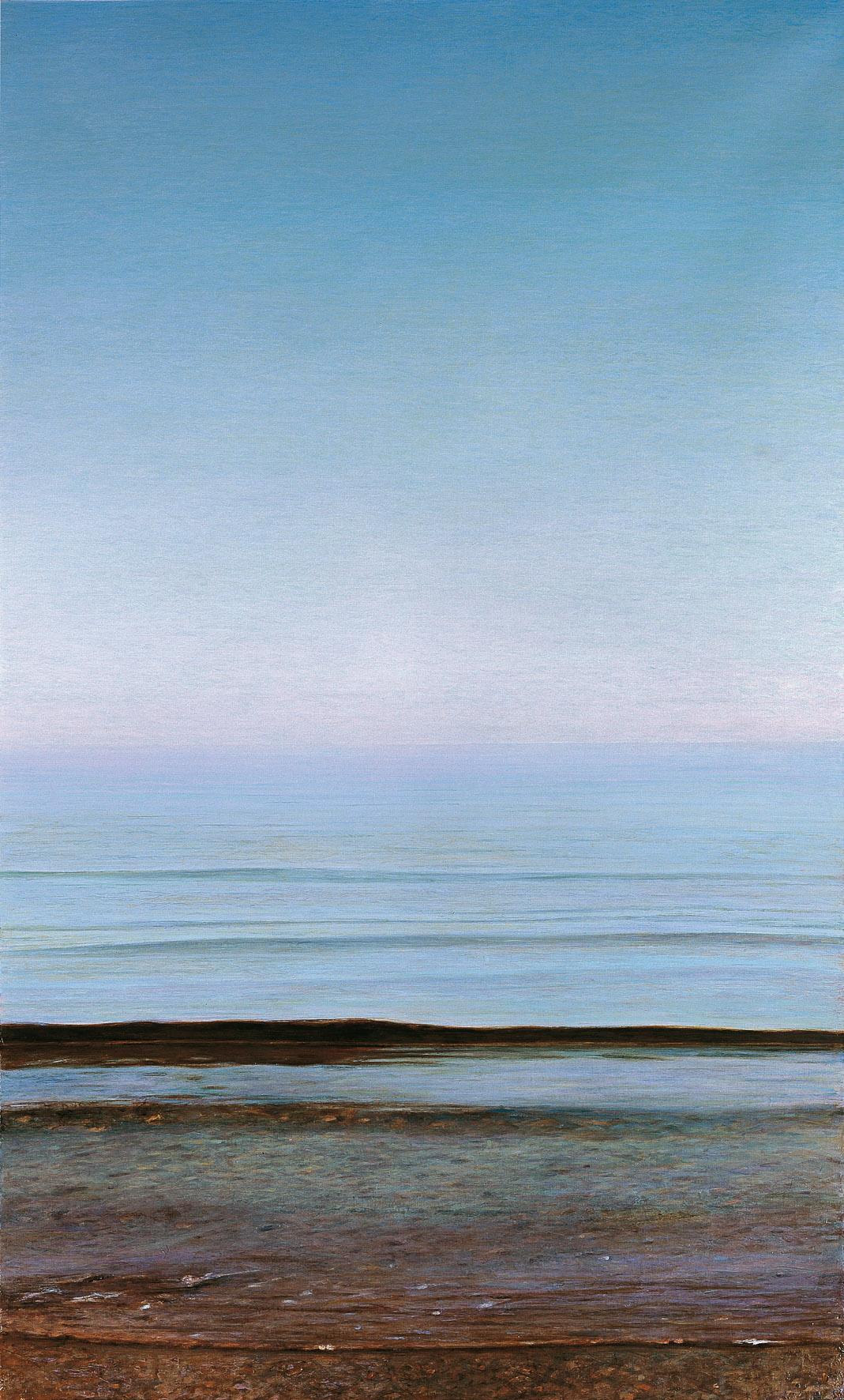 Piero Guccione, Grande spiaggia (1996-2001; olio su tela, 151 x 91,5 cm; Collezione privata) Piero Guccione, Grande spiaggia (1996-2001; olio su tela, 151 x 91,5 cm; Collezione privata)