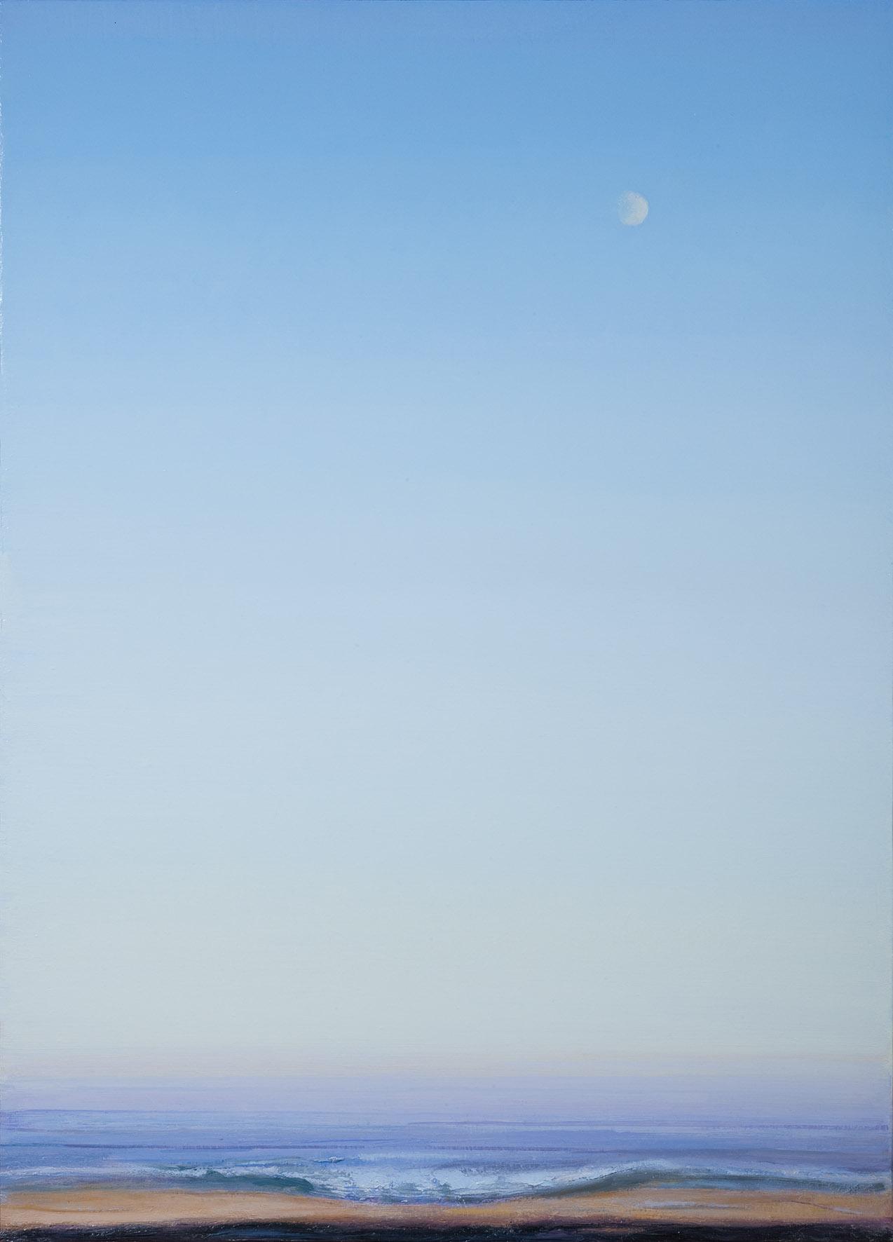 Piero Guccione, L'onda e la luna (2012-2014; olio su tela, 106 x 76 cm; Collezione privata) Piero Guccione, L'onda e la luna (2012-2014; olio su tela, 106 x 76 cm; Collezione privata)