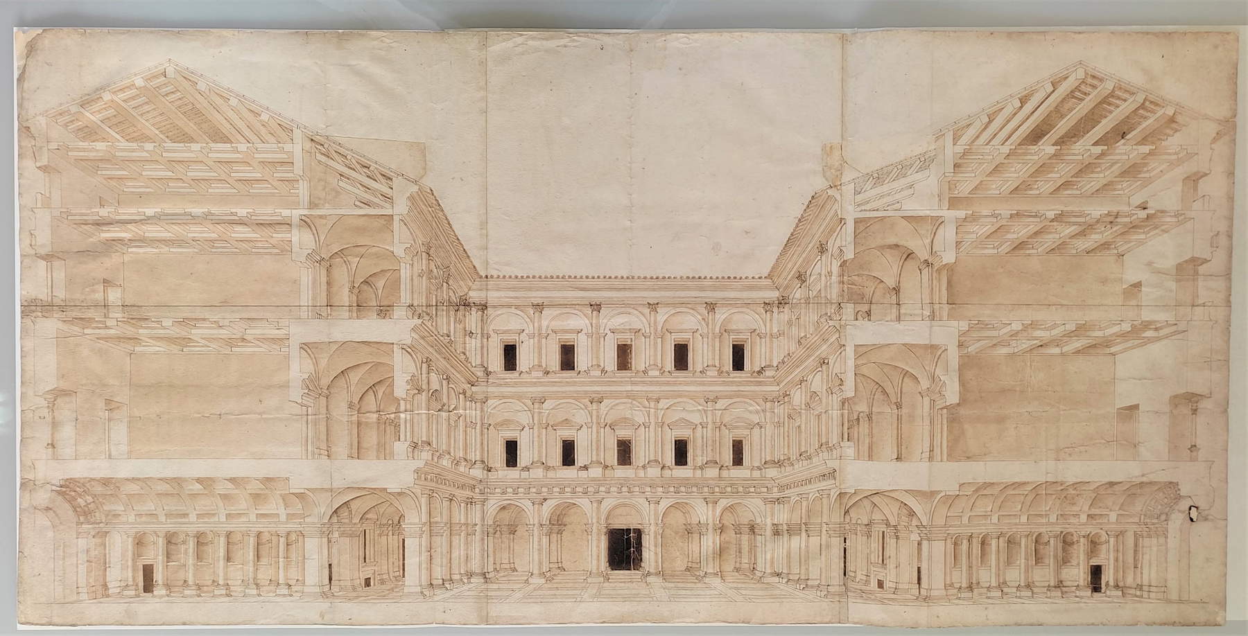 Jacopo Meleghino (?), Axonometric design of Palazzo Farnese in Rome (Modena, State Archives, Mappario Estense)