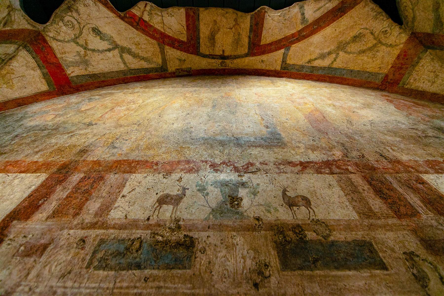 Rome, une domus décorée de fresques aux thermes de Caracalla à nouveau visible