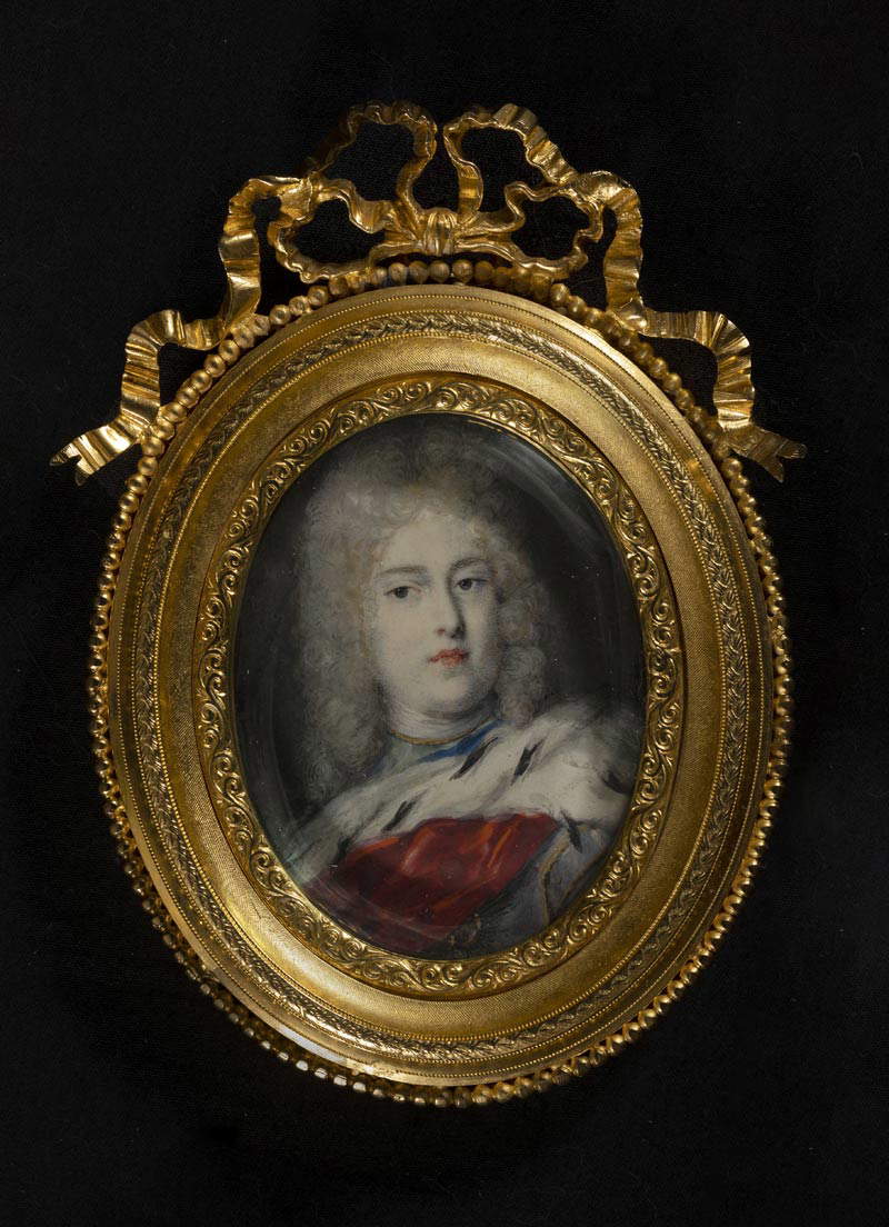 Rosalba Carriera, Porträt von Friedrich August II. von Sachsen (1719 - 1720; Aquarell und Gouache auf Elfenbein, 6,5 x 4,8 cm; London, Privatsammlung)