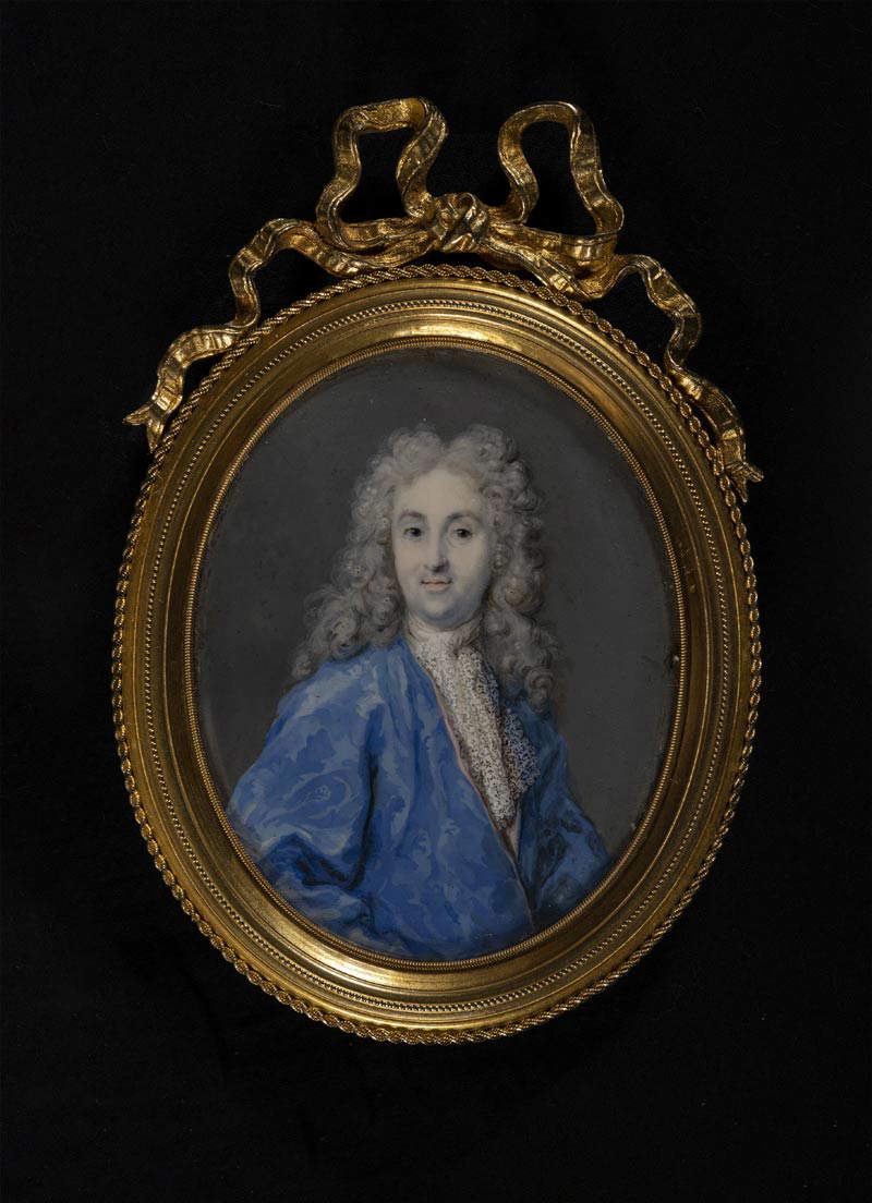 Rosalba Carriera, Porträt von Jean Baptiste Estival (1710-1715; Aquarell und Gouache auf Elfenbein, 8,8x7 cm; London, Privatsammlung)