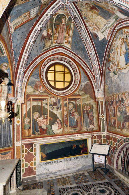 Subiaco, monastero del Sacro Speco, la cappella della Madonna vista dalla Scala santa Subiaco, monastero del Sacro Speco, la cappella della Madonna vista dalla Scala santa