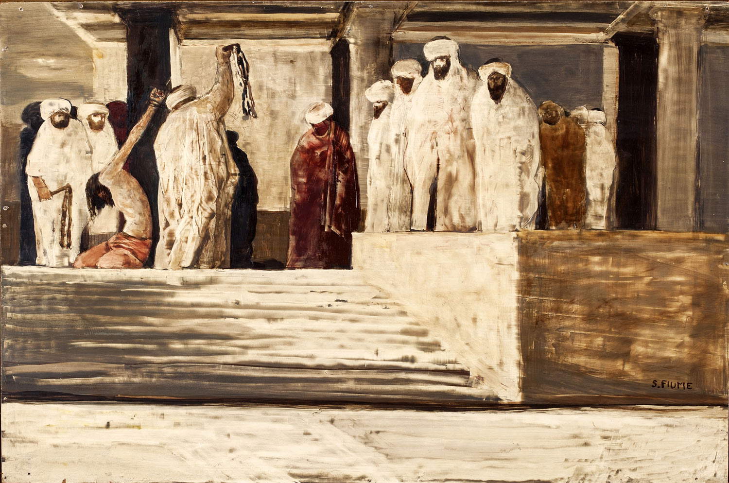 Salvatore Fiume, Flagellazione  (1954 olio su carta e masonite, 36 x 54 cm; Città del Vaticano, Musei Vaticani, Collezione d’Arte Moderna e Contemporanea, inv. 24078)  Foto © Governatorato SCV, Direzione dei Musei e dei Beni Culturali Salvatore Fiume, Flagellazione  (1954 olio su carta e masonite, 36 x 54 cm; Città del Vaticano, Musei Vaticani, Collezione d’Arte Moderna e Contemporanea, inv. 24078)  Foto © Governatorato SCV, Direzione dei Musei e dei Beni Culturali