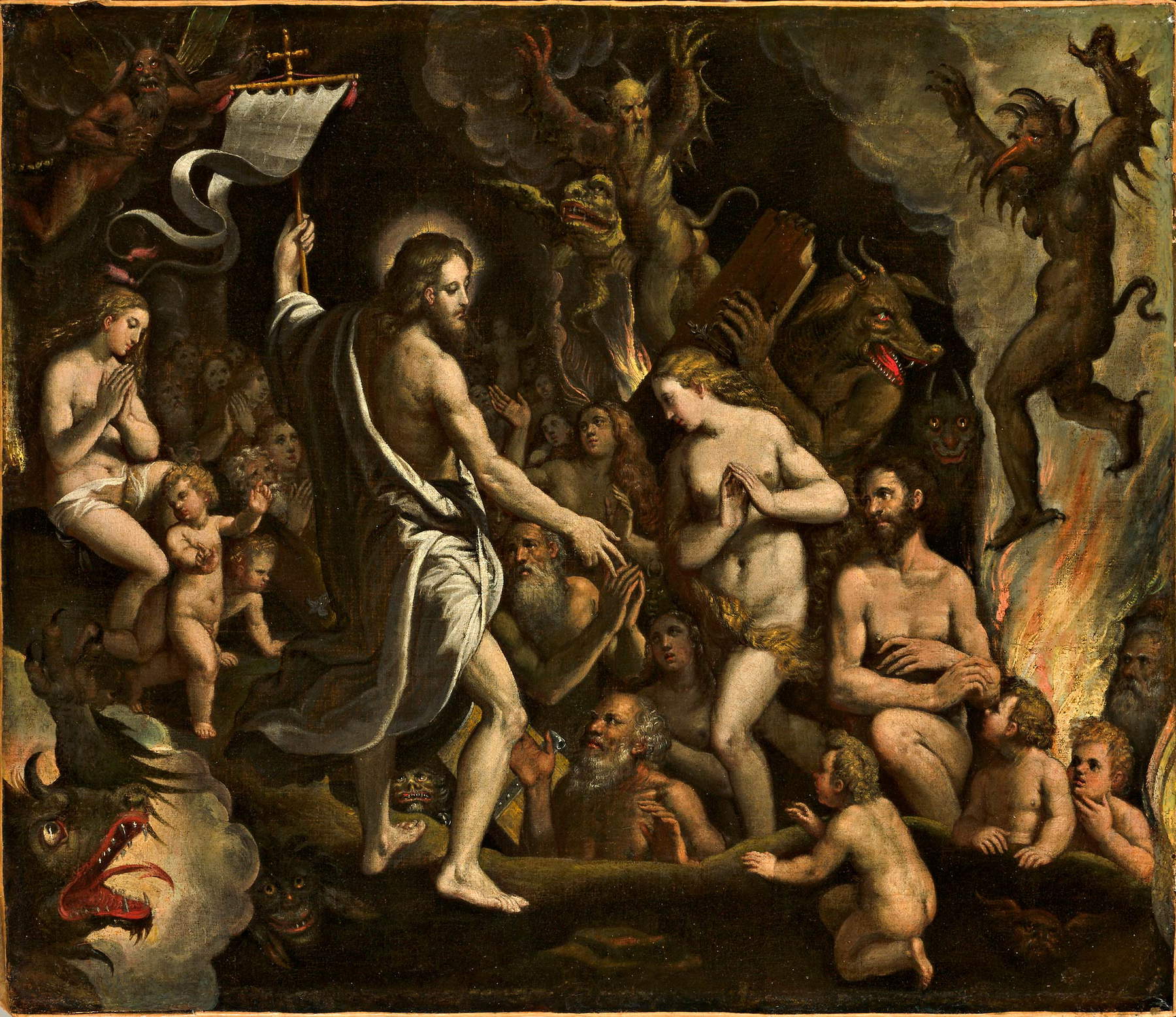 Ippolito Scarsella dit lo Scarsellino, Descente du Christ dans les limbes (1590-1595 ; huile sur toile, 65 x 79 cm ; Modène, Galleria Estense)