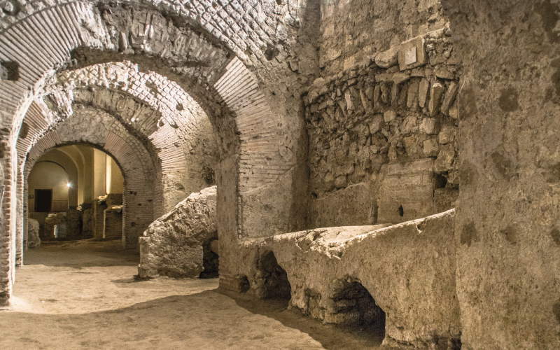 Scavi archeologici di San Lorenzo Maggiore. Foto Opera di San Lorenzo Maggiore Scavi archeologici di San Lorenzo Maggiore. Foto Opera di San Lorenzo Maggiore