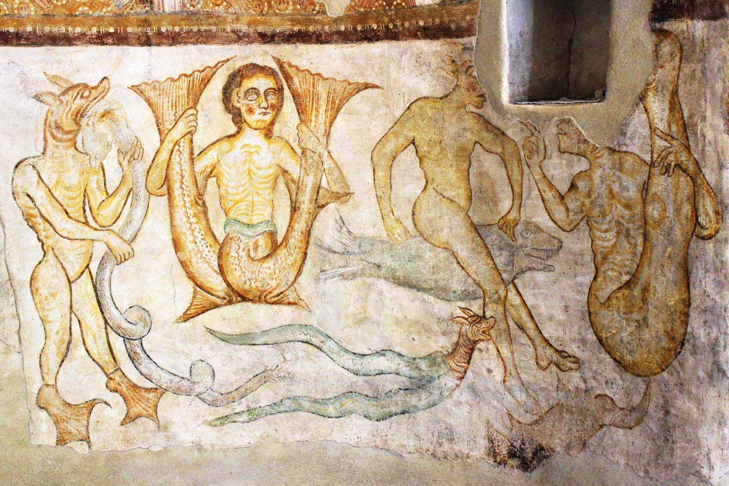 Maestro trentino, Serena bicaudata (XIII secolo; affresco; Termeno, San Giacomo) Maestro trentino, Serena bicaudata (XIII secolo; affresco; Termeno, San Giacomo)