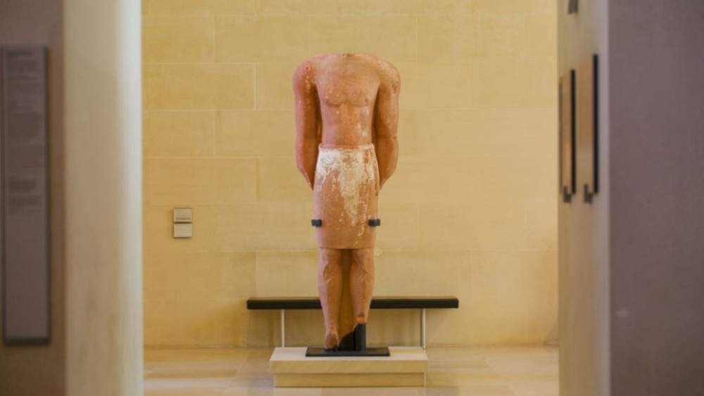 On loan to the Louvre for five years an ancient Lihyanite monumental statue