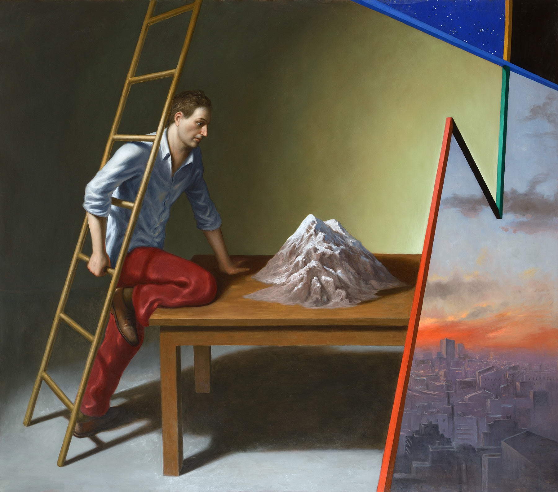 Stefano Di Stasio, Horizons (2021; oil on canvas 210 x 240 cm). Courtesy Stefano Di Stasio and Alessandro Bagnai Gallery