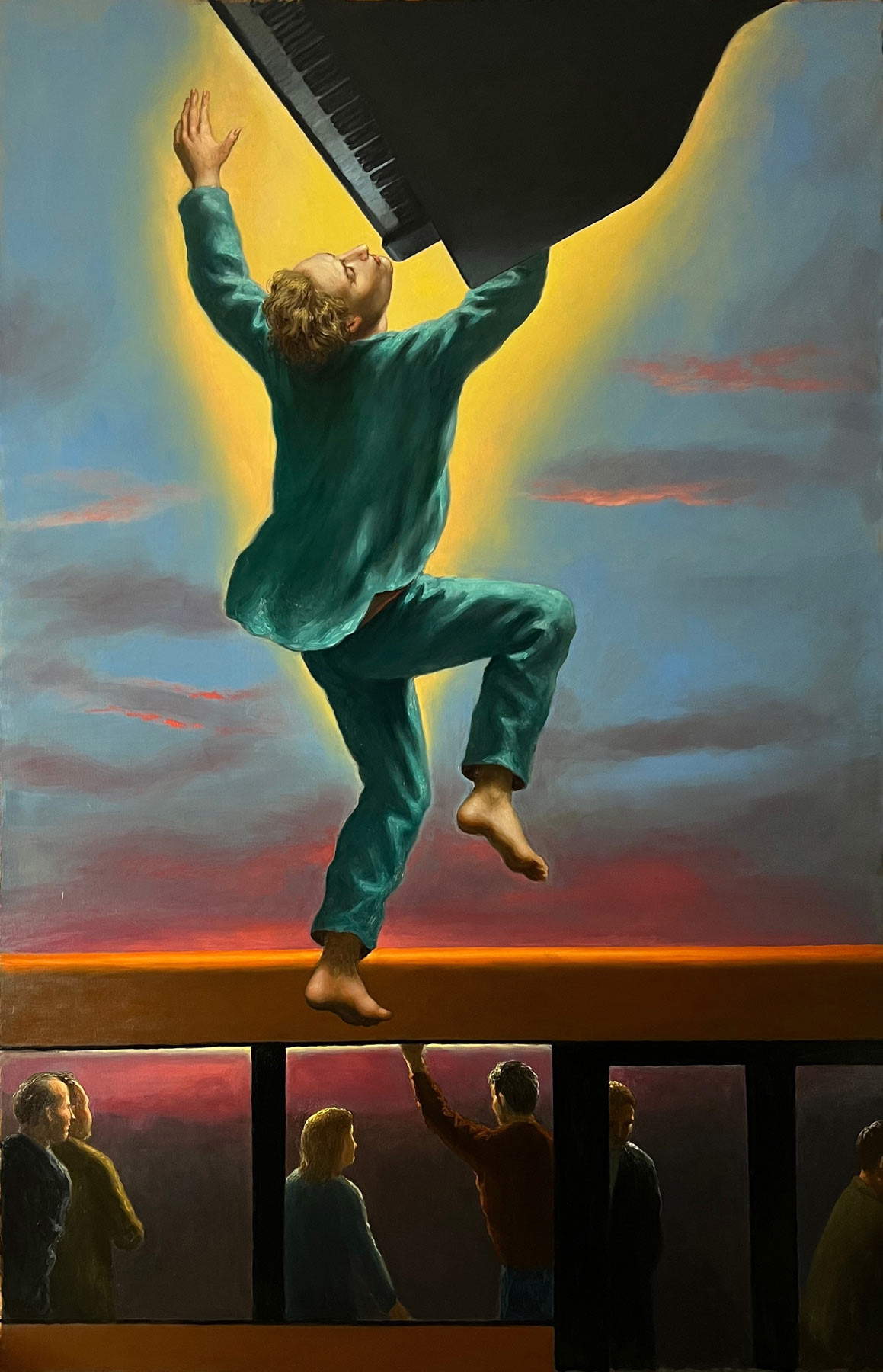 Stefano Di Stasio, Discontent (2021; oil on canvas, 200 x 130 cm). Courtesy Stefano Di Stasio and Alessandro Bagnai Gallery