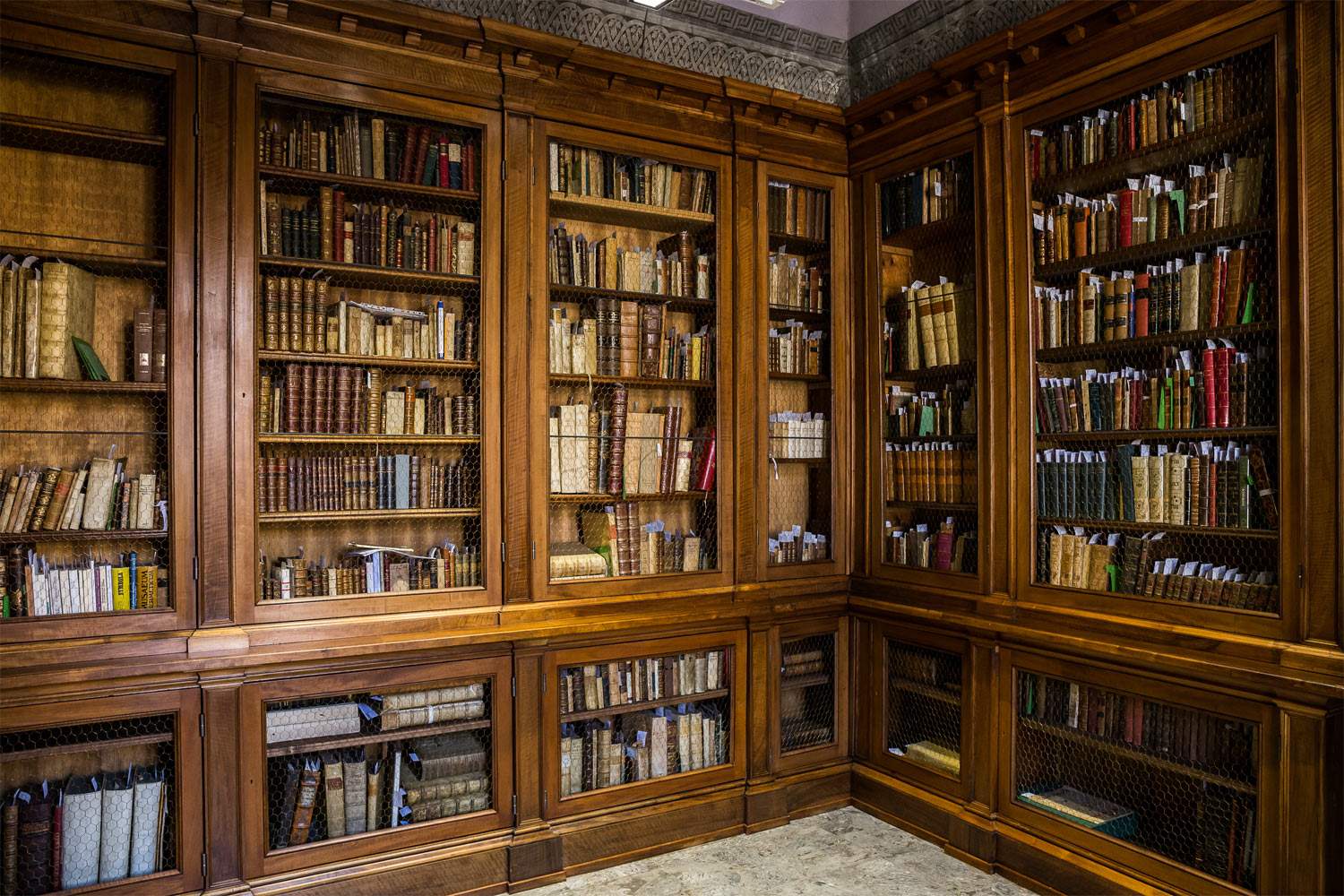 Milan, Umberto Eco's antique books on display at the Braidense. Also recreated is his Studiolo