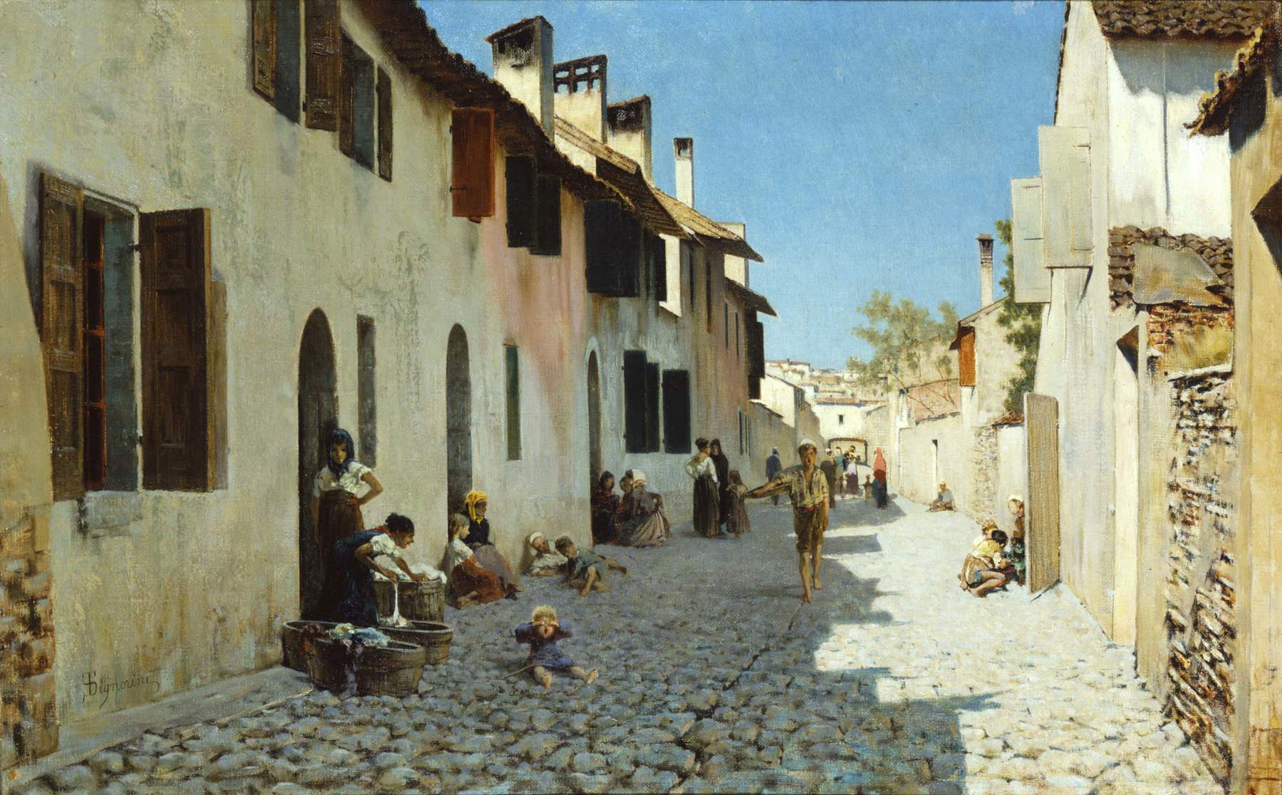 Telemaco Signorini, Una calle de Rávena (1876; óleo sobre lienzo, 47 x 75 cm; Pistoia, Museoarchivo Giovanni Boldini Macchiaioli) Telemaco Signorini, Una calle de Rávena (1876; óleo sobre lienzo, 47 x 75 cm; Pistoia, Museoarchivo Giovanni Boldini Macchiaioli)