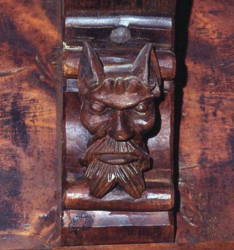 Artiste valdôtain, Tête monstrueuse (vers 1432 ; bois ; Saint-Pierre, château de Sarriod de la Tour)