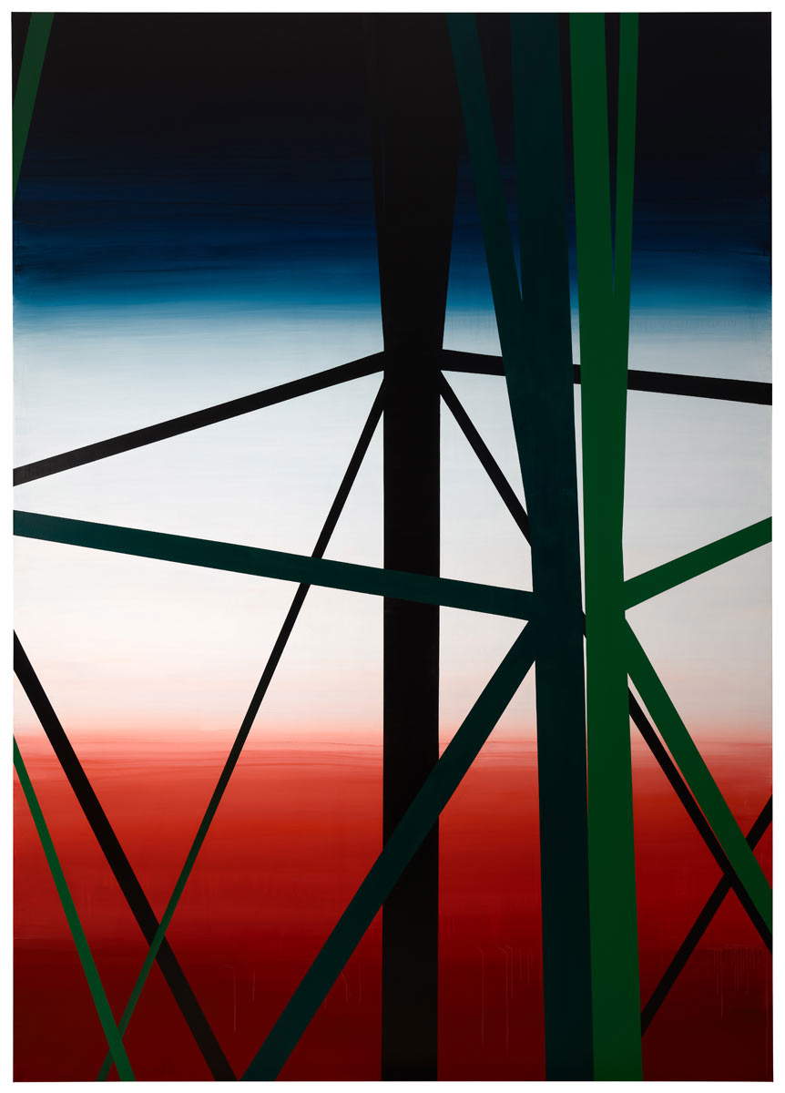 Tina Gillen, Power II (2022; acrylic on canvas, 380 x 270 cm). Photo We Document Art / Mudam Luxembourg. Courtesy of the artist and Nosbaum Reding, Luxembourg / Brussels.
