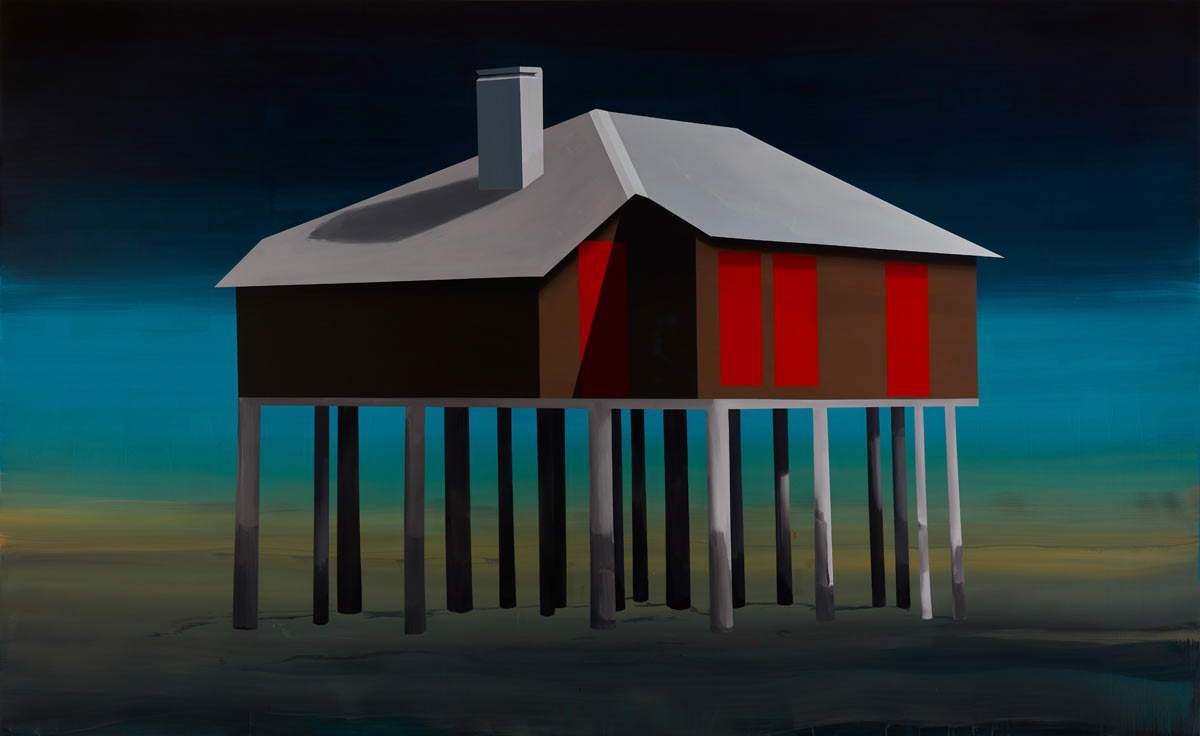 Tina Gillen, Sealevel VI (2022; acrylic on canvas, 295 x 480 cm). Photo We Document Art / Mudam Luxembourg. Courtesy of the artist and Nosbaum Reding, Luxembourg / Brussels