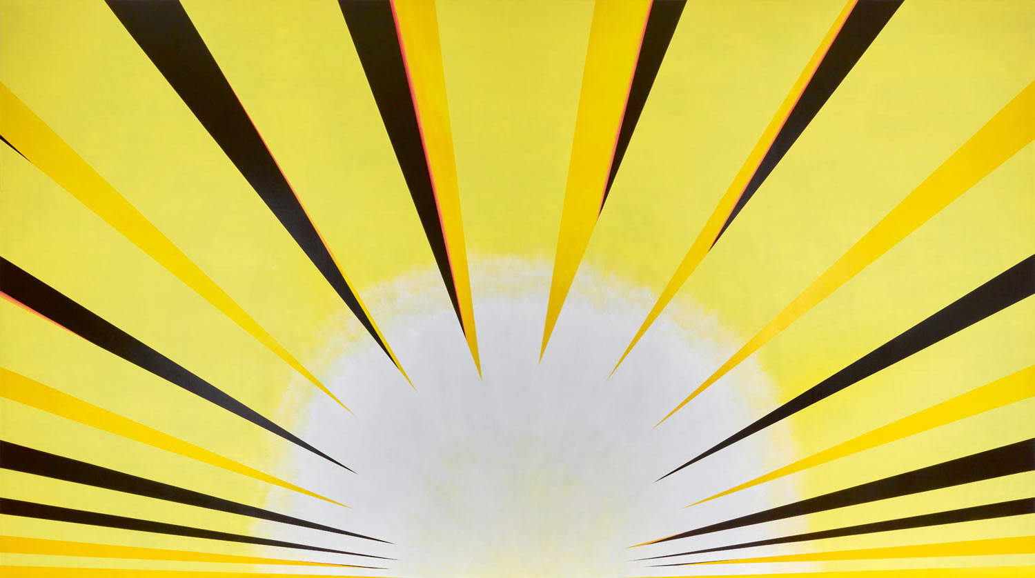 Tina Gillen, Sunshine III (2022; acrylic on canvas, 390 x 700 cm). Photo We Document Art / Mudam Luxembourg. Courtesy of the artist and Nosbaum Reding, Luxembourg / Brussels