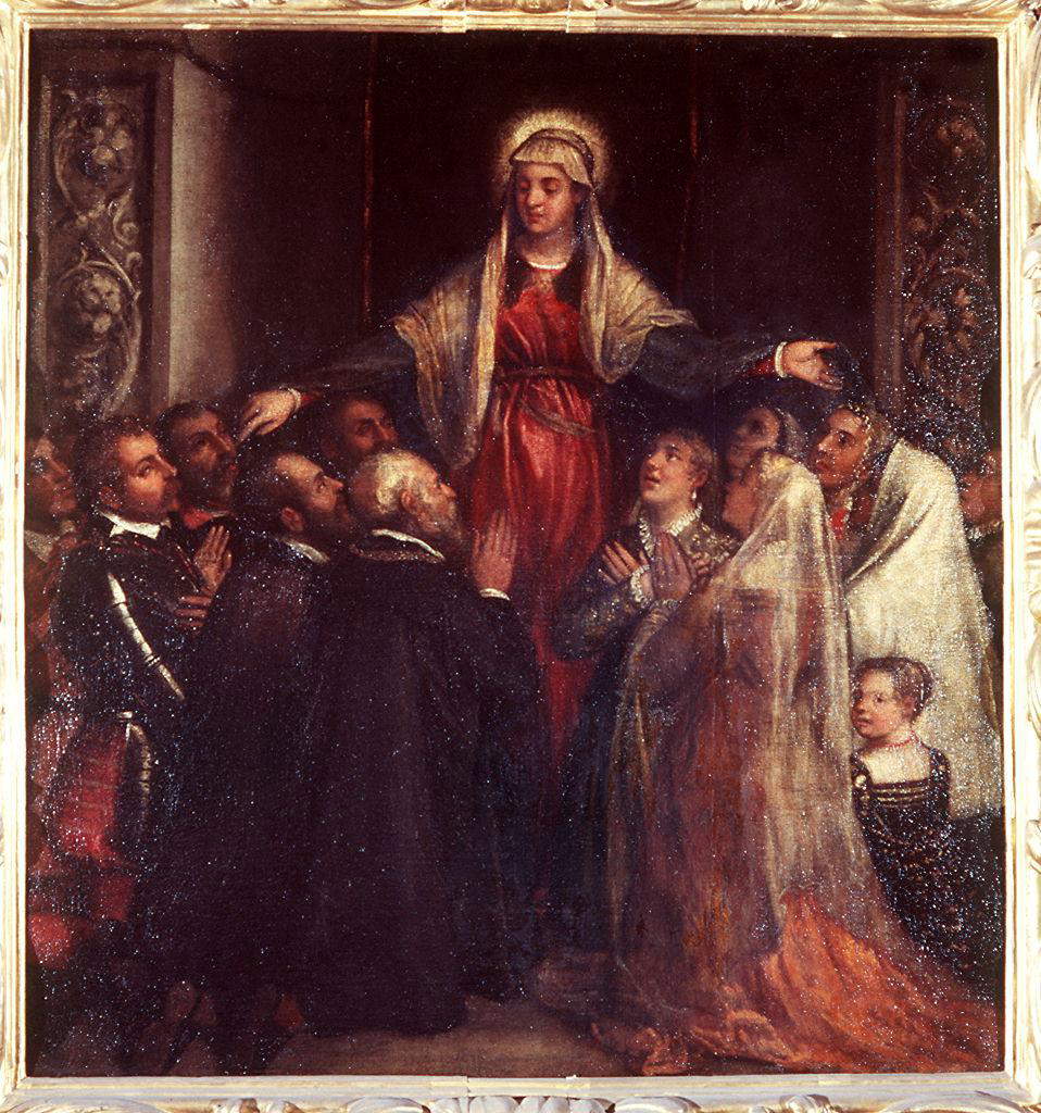 Tizian und Werkstatt, Madonna der Barmherzigkeit (1573; Öl auf Leinwand; Florenz, Galerie Palatina, Palazzo Pitti)