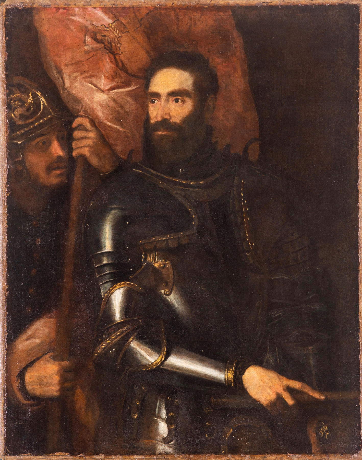 Portrait of Pier Luigi Farnese in armor after restoration Portrait of Pier Luigi Farnese in armor after restoration