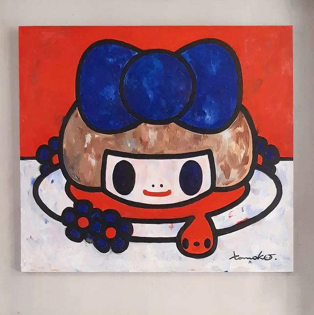 Tomoko Nagao, Salomé aux fleurs bleues (2020 ; huile sur toile, 80 x 90 cm)