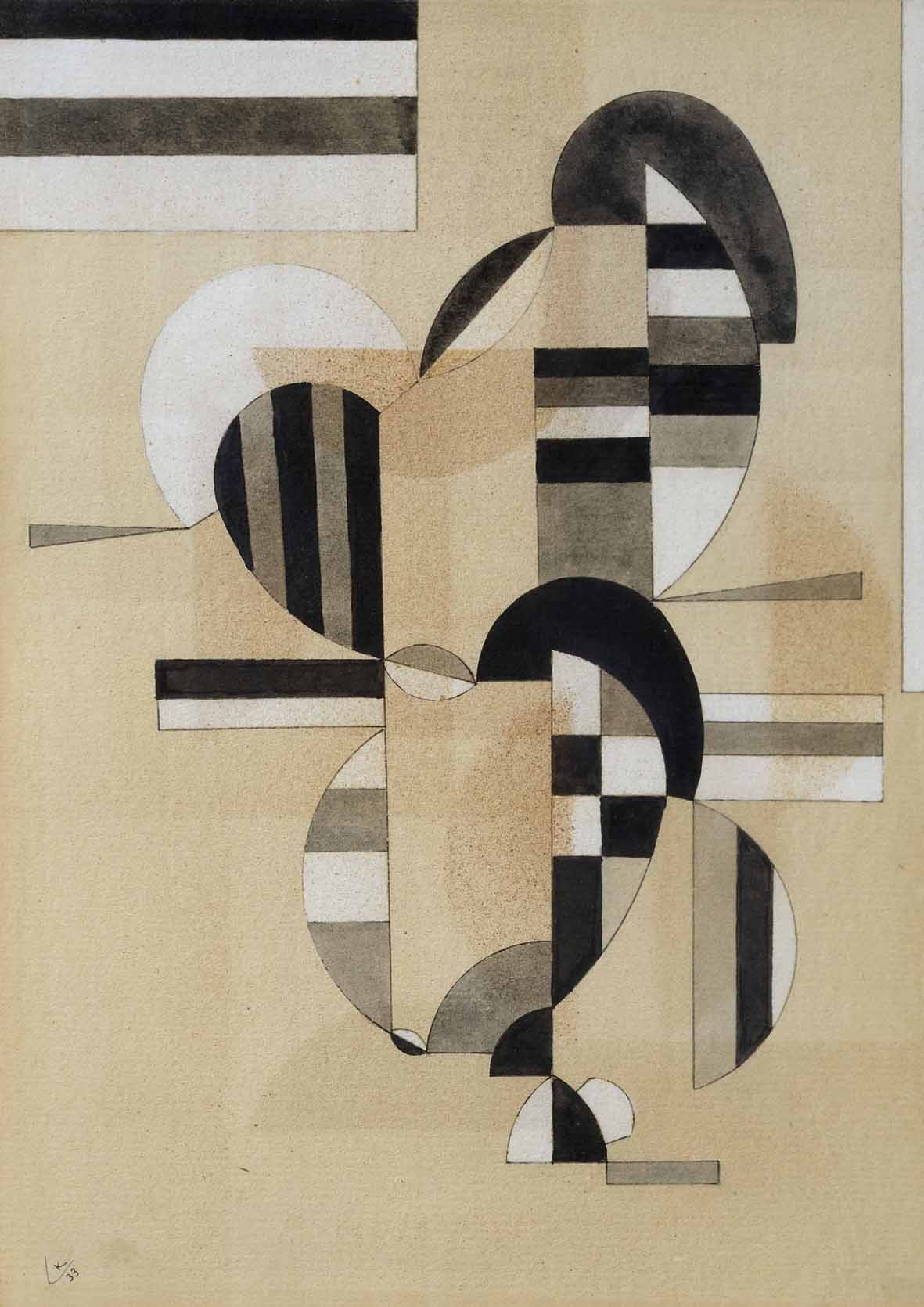 Vasilij Kandinskij, Wechselstreifen (1933; acquerello su carta, 35 x 25 cm; Collezione Intesa Sanpaolo) &copy; Archivio Patrimonio Artistico Intesa Sanpaolo / foto Paolo Vandrasch, Milano