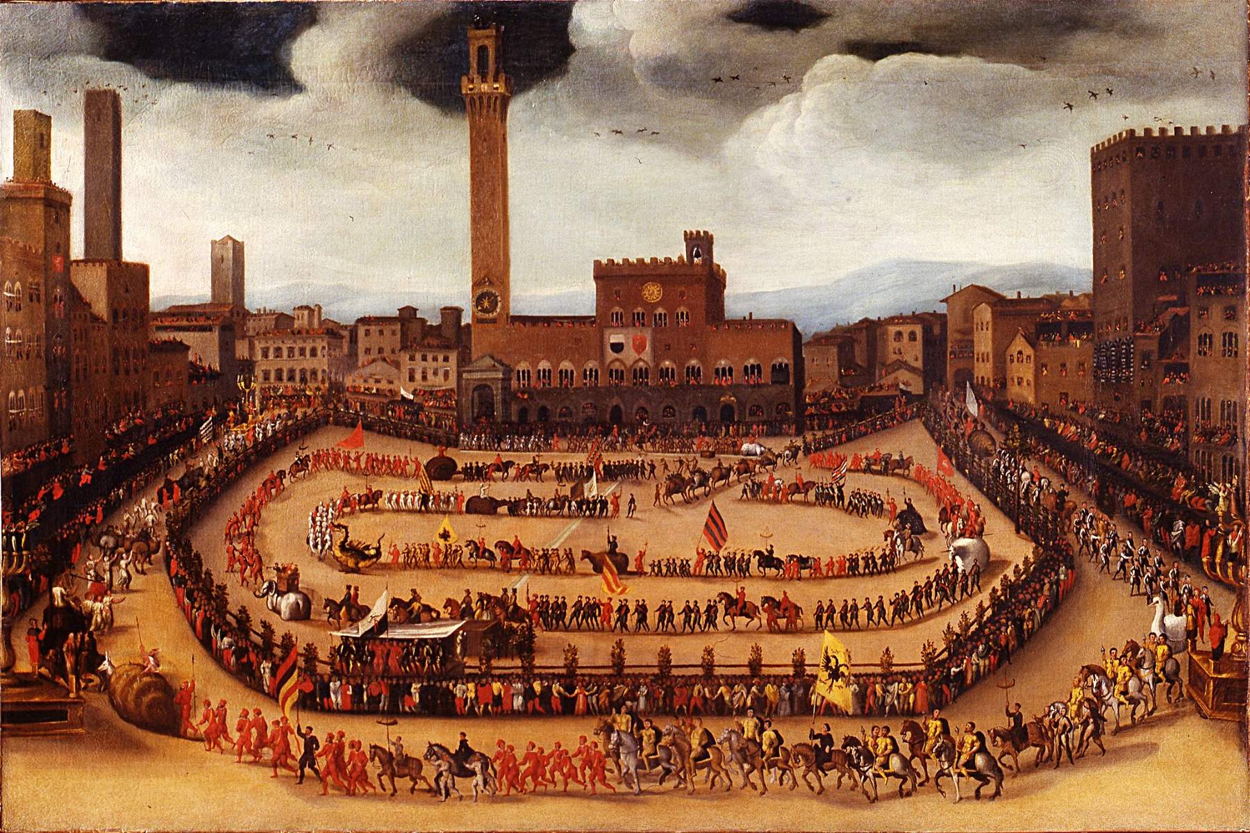 Deux importantes vues de la Piazza del Campo au XVIe siècle arrivent à Sienne en provenance des Offices.
