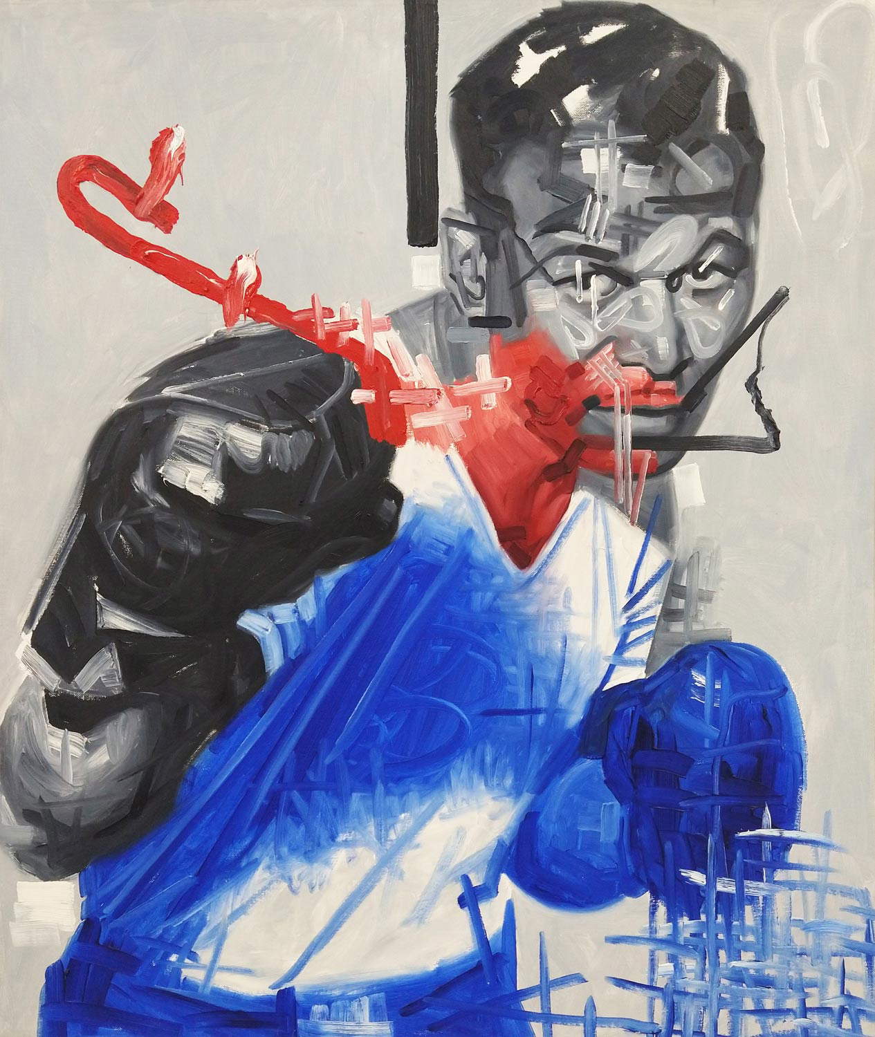 Wainer Vaccari, Sugar Ray Robinson from the Fighters series (2003; oil on canvas, 119 x 96 cm) Wainer Vaccari, Sugar Ray Robinson from the Fighters series (2003; oil on canvas, 119 x 96 cm)